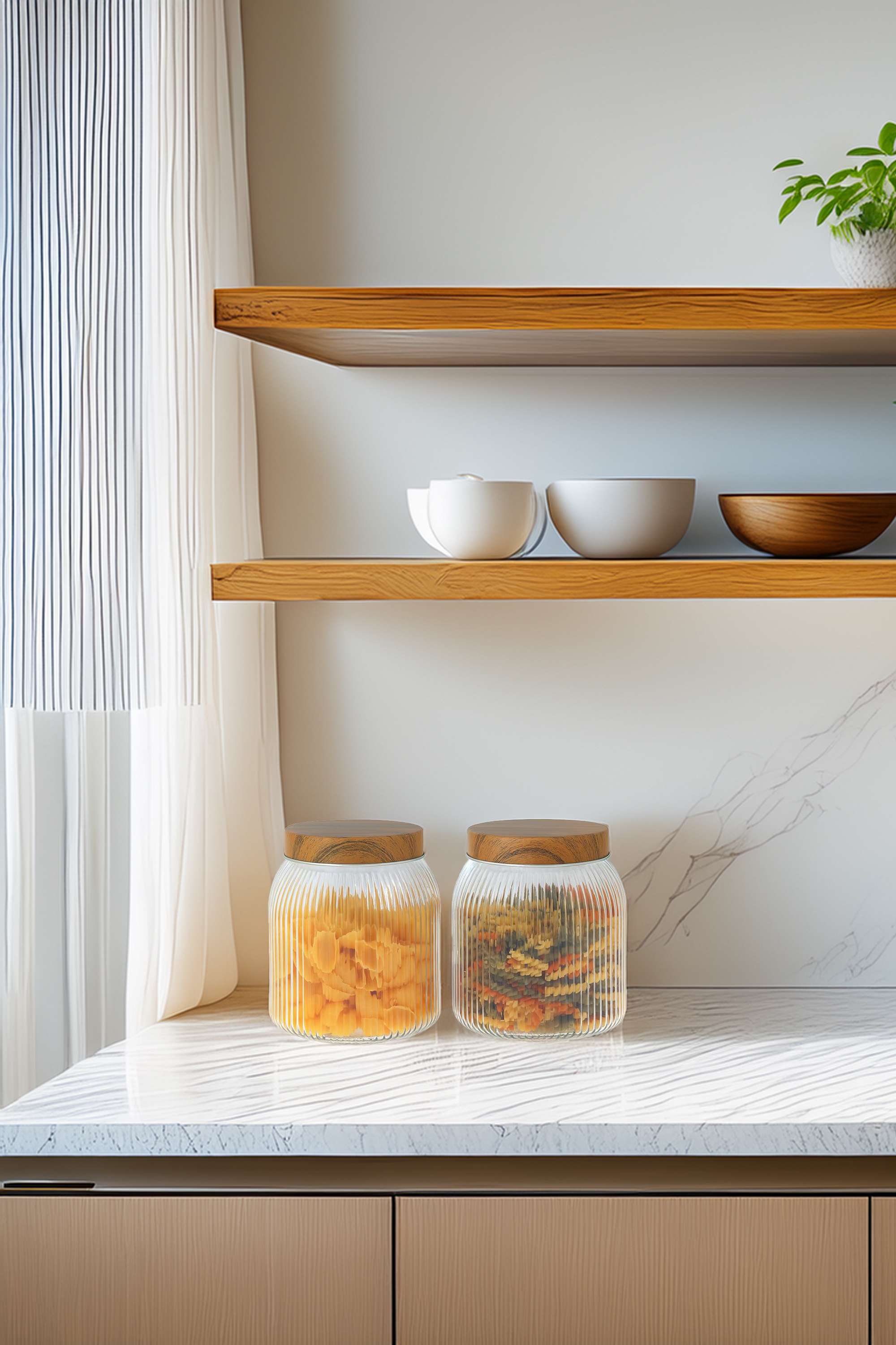 Esnl-Ribbed-Glass-Jar-W-Metal-Lid-1350Ml
