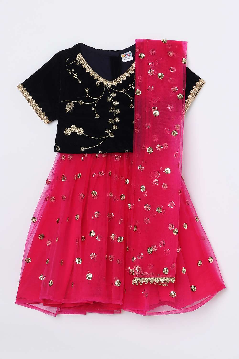 Blended-Fabric-Regular-Fit-Girls-Lehenga-Choli-Set