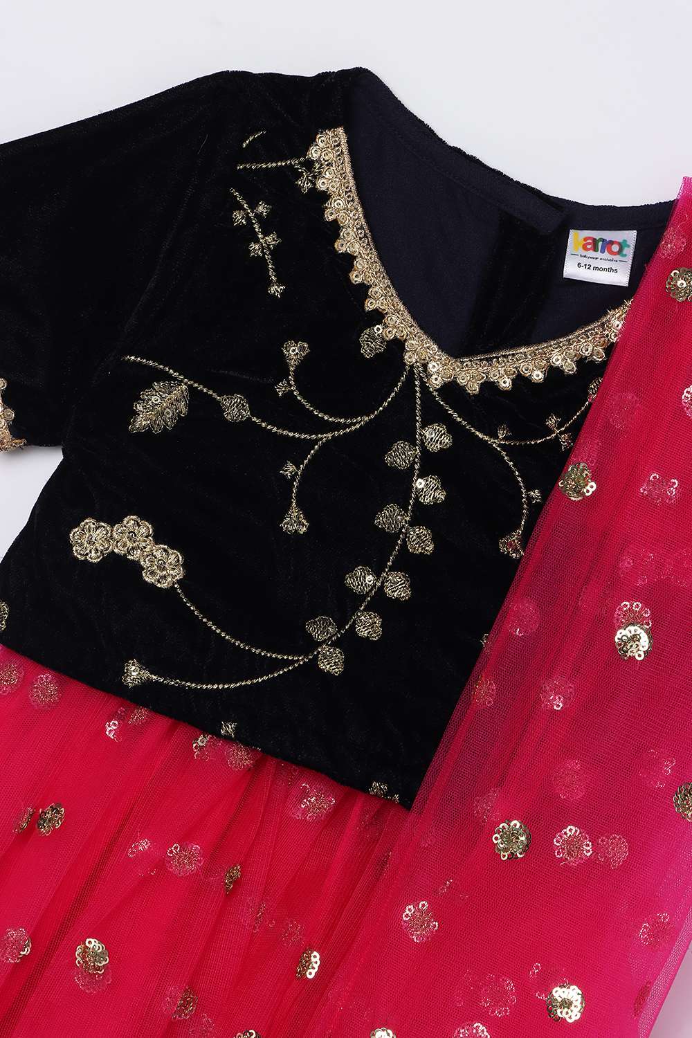 Blended-Fabric-Regular-Fit-Girls-Lehenga-Choli-Set