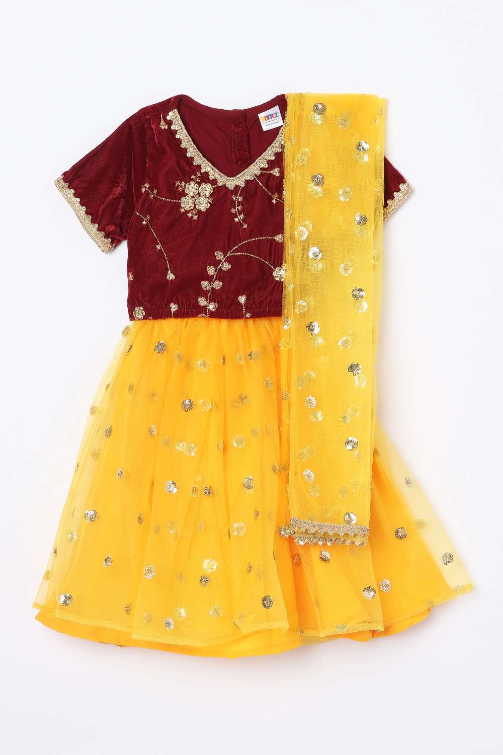 Blended-Fabric-Regular-Fit-Girls-Lehenga-Choli-Set