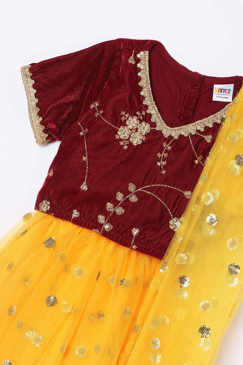 Blended-Fabric-Regular-Fit-Girls-Lehenga-Choli-Set