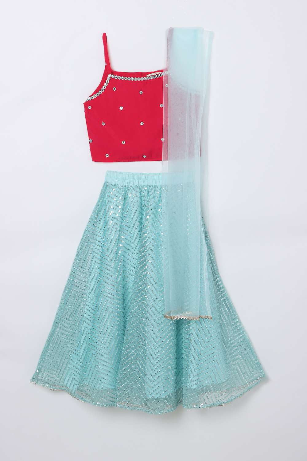 Blended-Fabric-Regular-Fit-Girls-Lehenga-Choli-Set