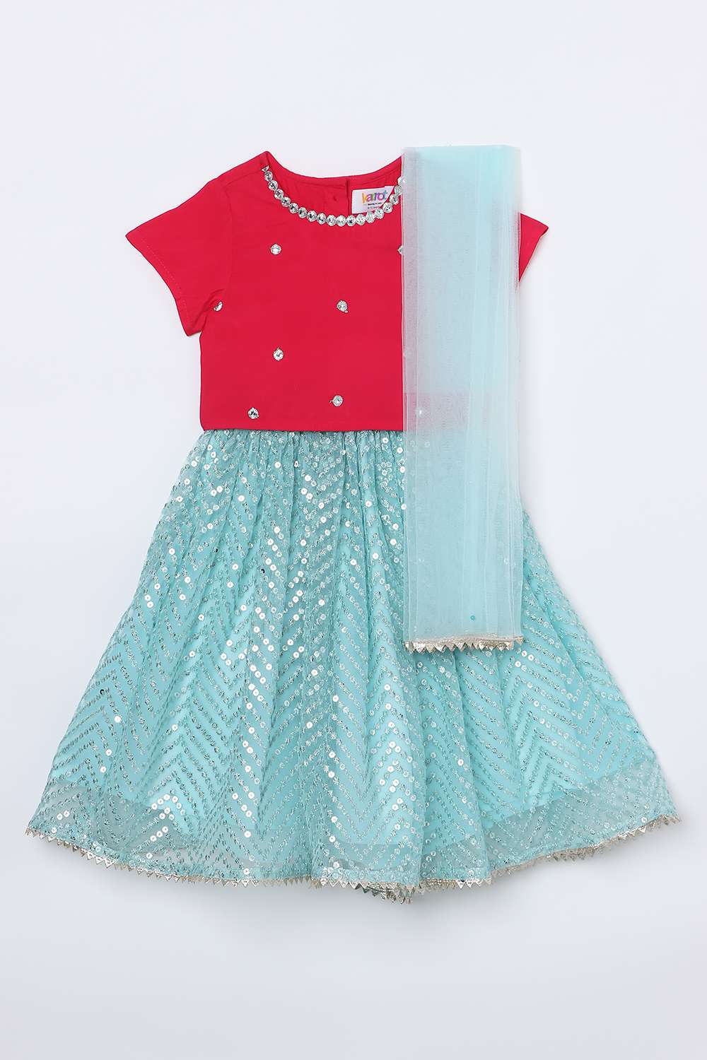 Embellished-Polyester-Square-Neck-Girls-Festive-Wear-Lehenga-Choli-Set