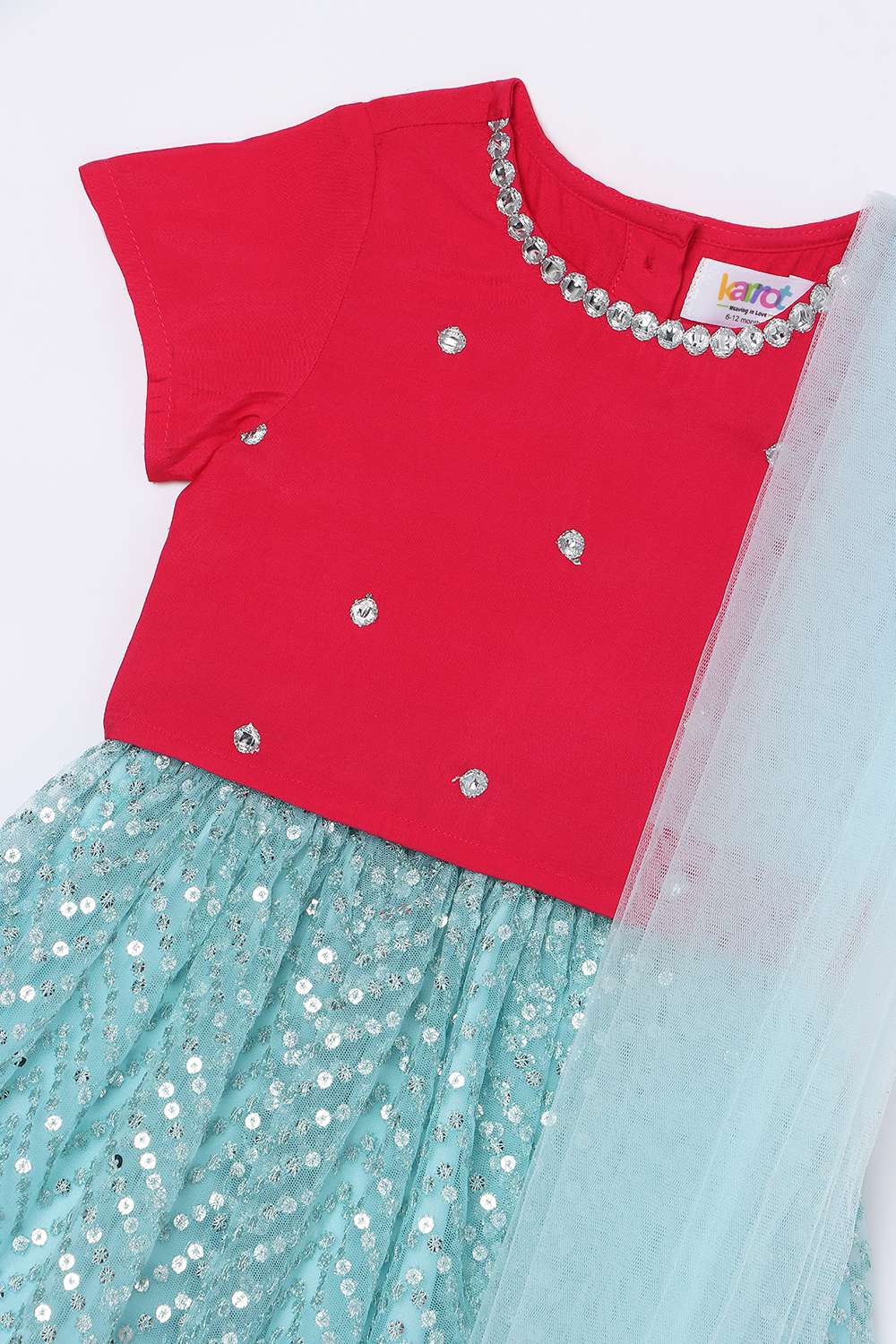 Embellished-Polyester-Square-Neck-Girls-Festive-Wear-Lehenga-Choli-Set