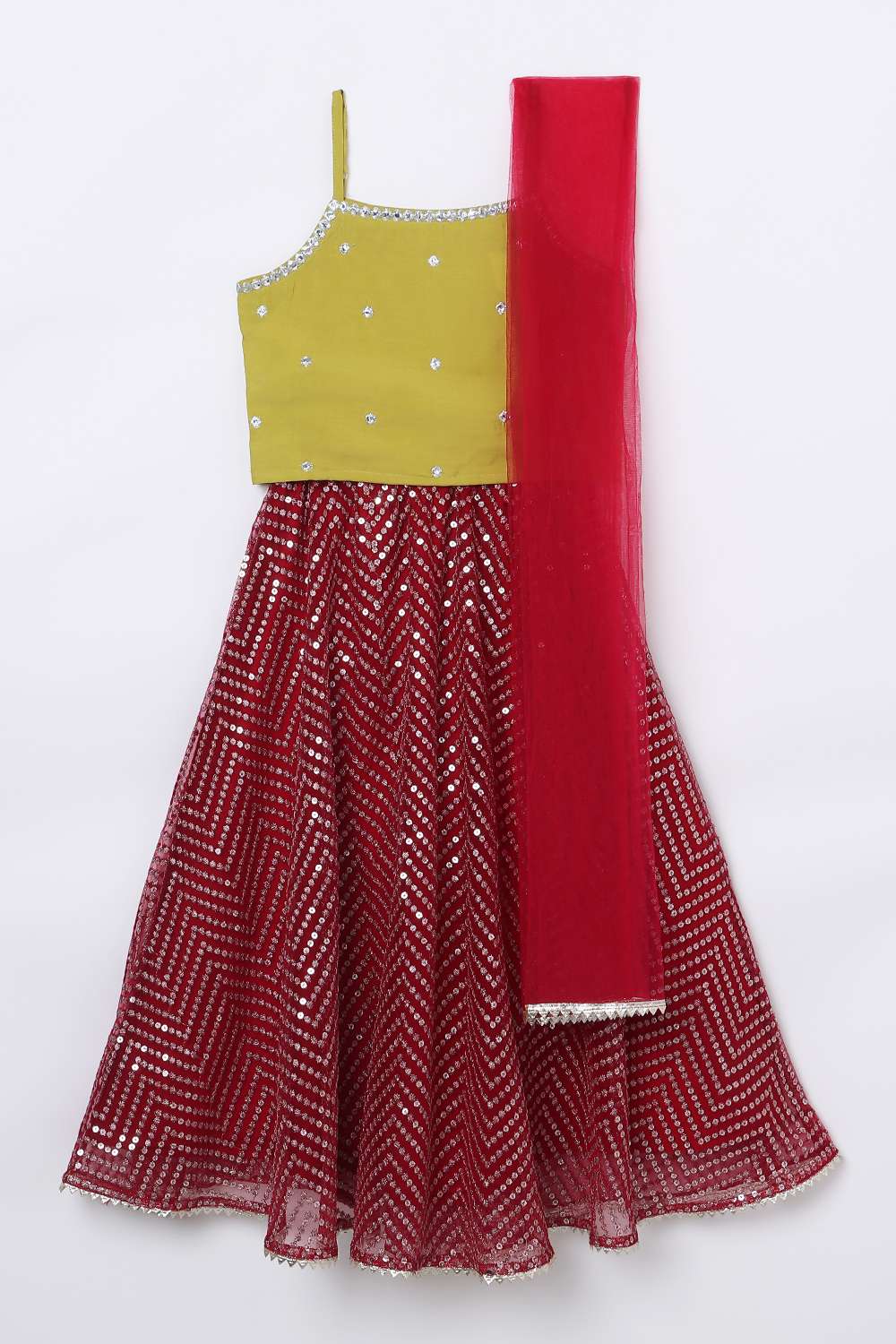 Embellished-Polyester-Square-Neck-Girls-Festive-Wear-Lehenga-Choli-Set