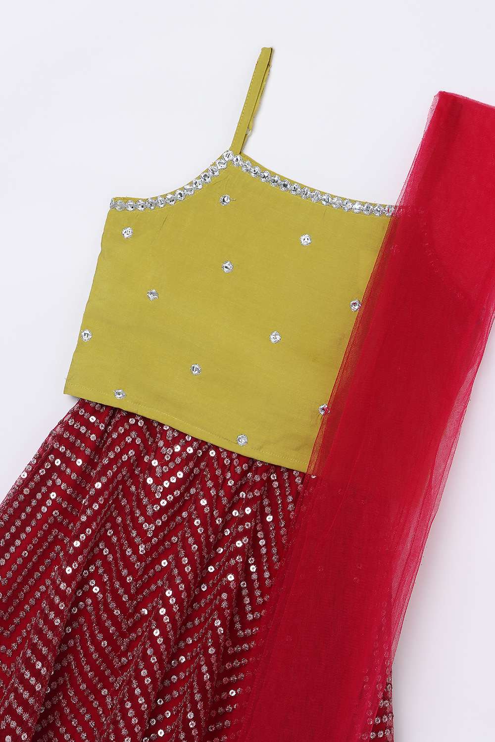 Embellished-Polyester-Square-Neck-Girls-Festive-Wear-Lehenga-Choli-Set