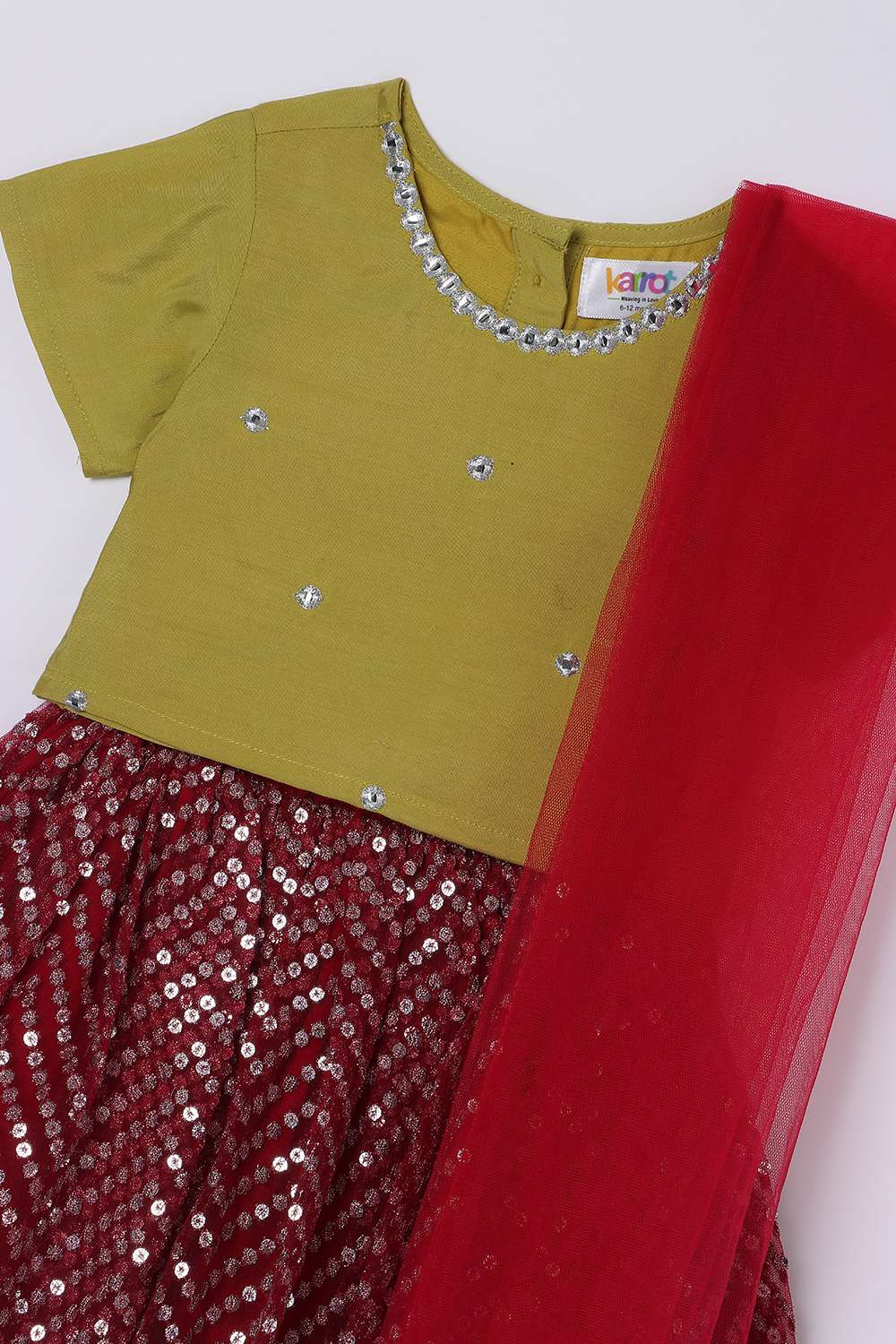 Embellished-Polyester-Square-Neck-Boys-Festive-Wear-Lehenga-Choli-Set