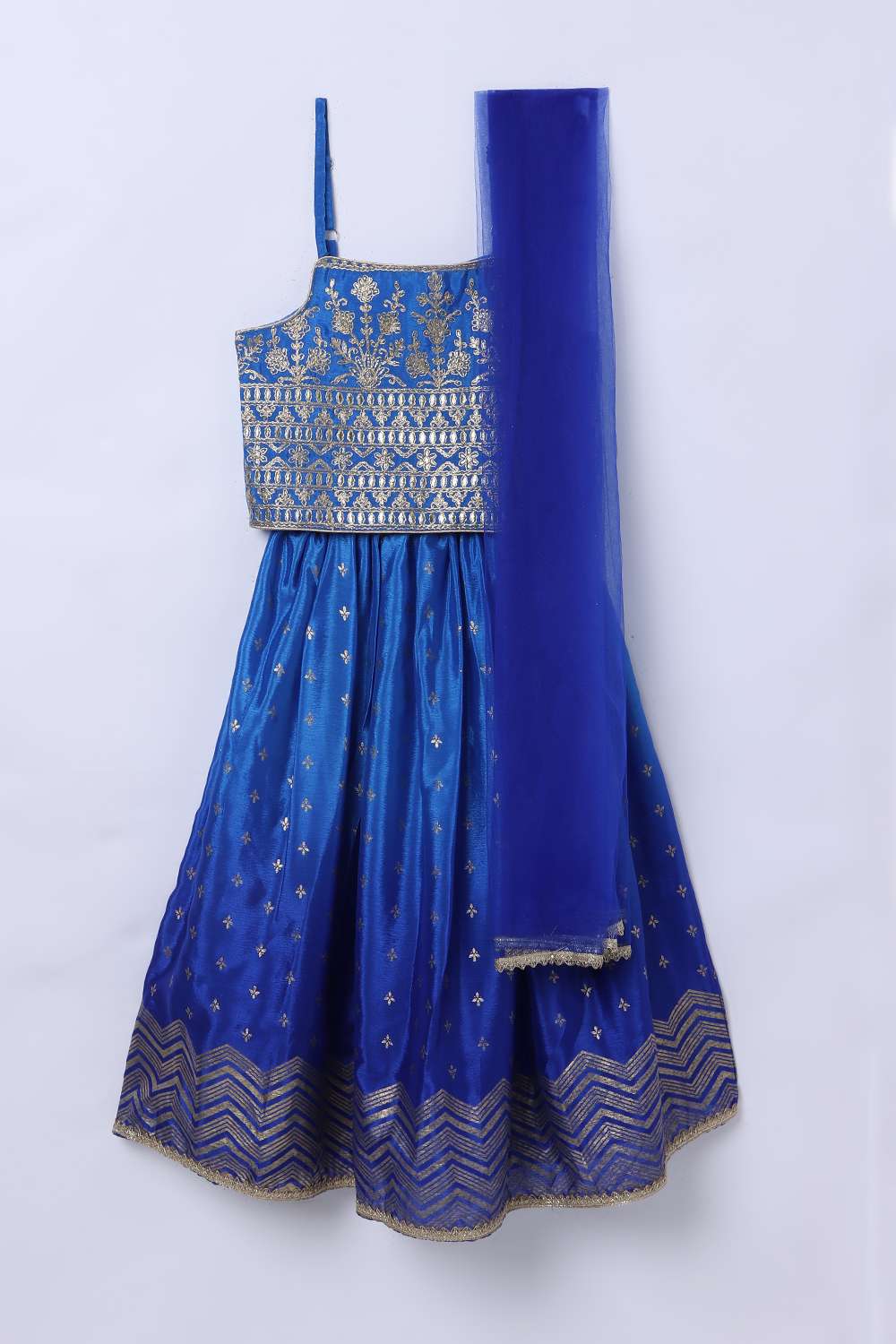 Blended-Fabric-Regular-Fit-Girls-Lehenga-Choli-Set