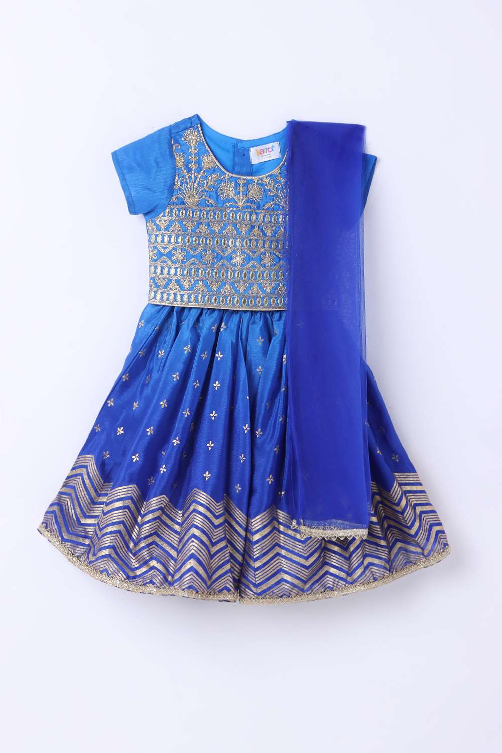 Blended-Fabric-Regular-Fit-Girls-Lehenga-Choli-Set