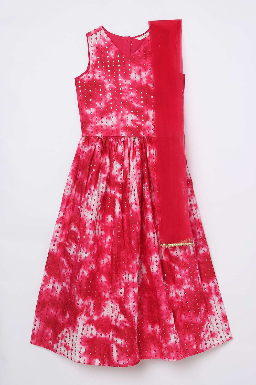 Sequinned-Blended-Fabric-Plunging-Neck-Girls-Ethnic-Set