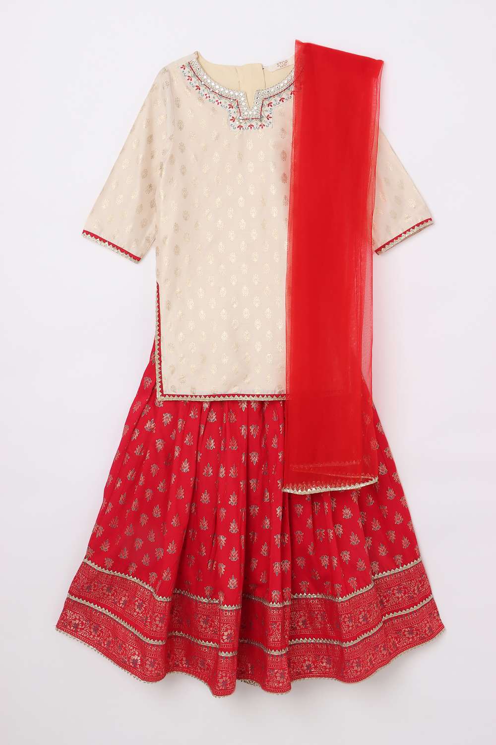 Blended-Fabric-Regular-Fit-Girls-Lehenga-Choli-Set
