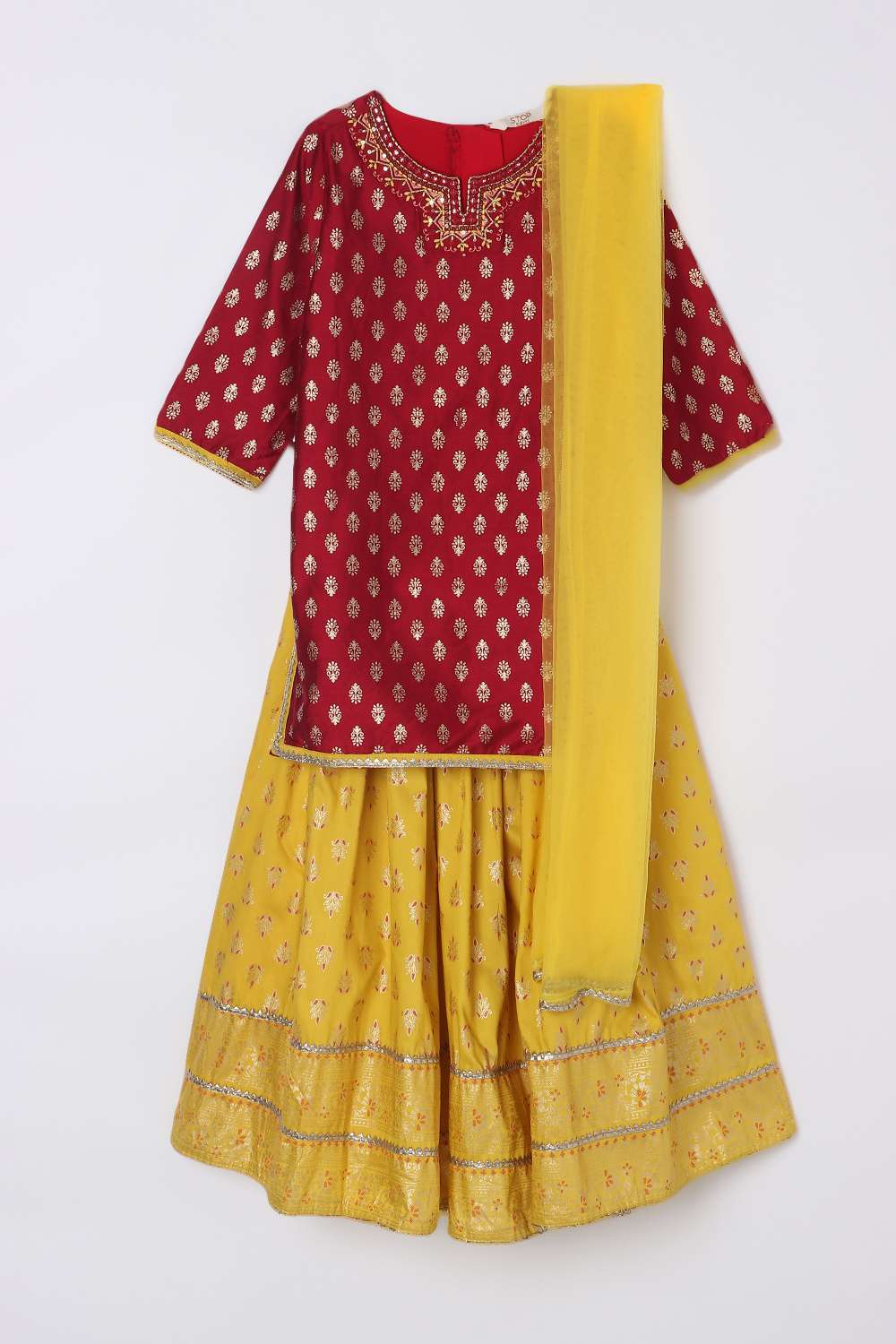 Blended-Fabric-Regular-Fit-Girls-Lehenga-Choli-Set
