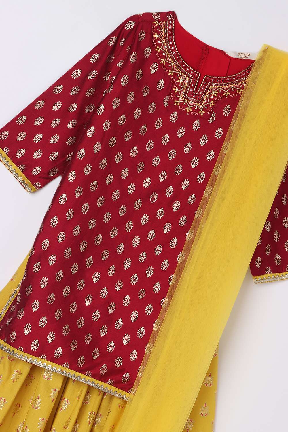 Blended-Fabric-Regular-Fit-Girls-Lehenga-Choli-Set