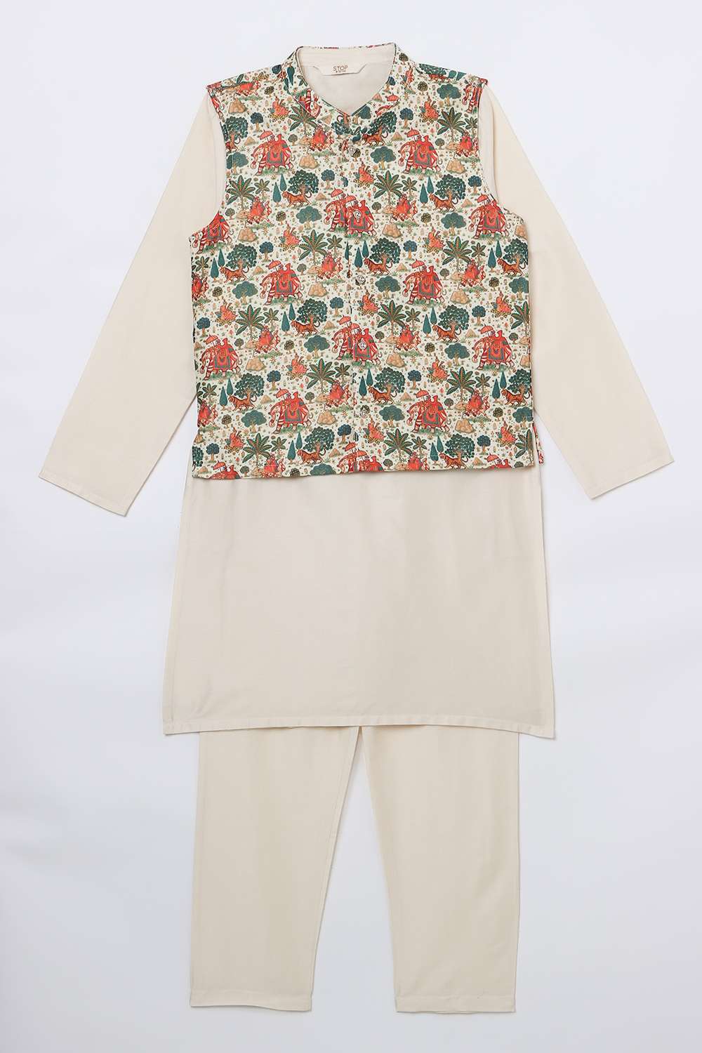 Solid-Polyester-Boys-Festive-Wear-Kurta-Set