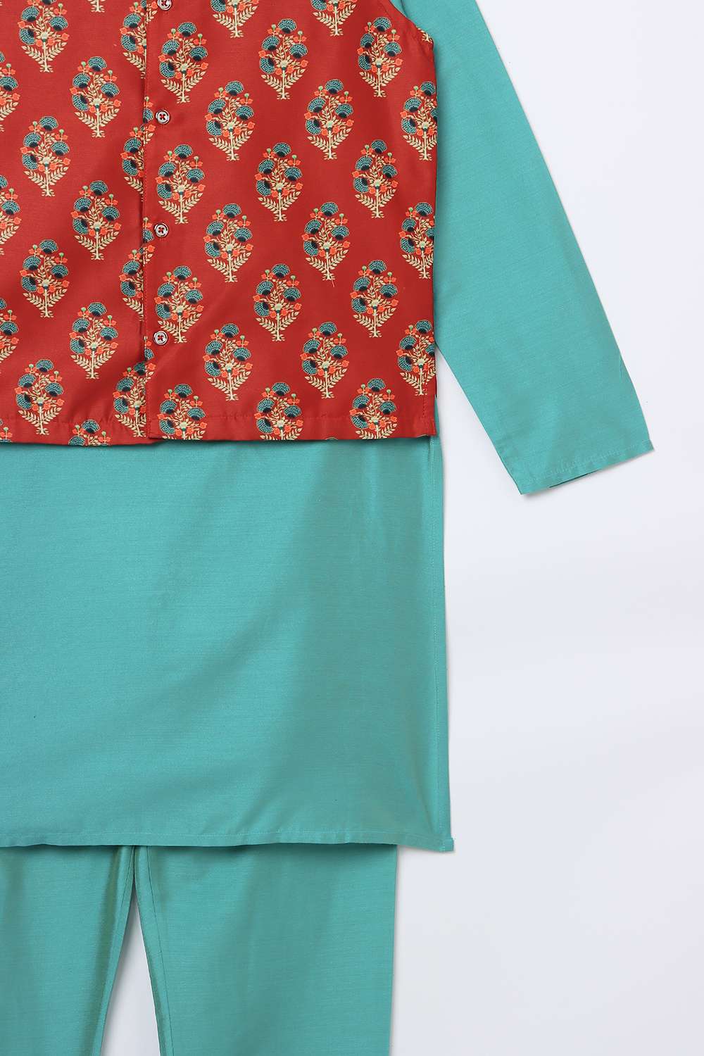 Solid-Polyester-Boys-Festive-Wear-Kurta-Set
