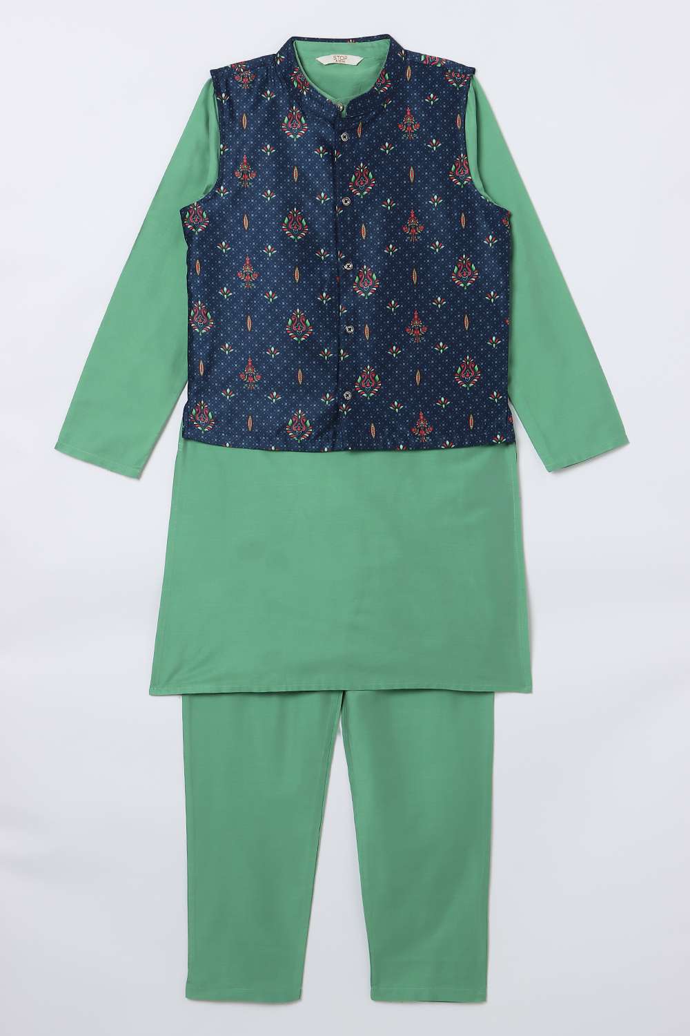Solid-Polyester-Boys-Festive-Wear-Kurta-Set
