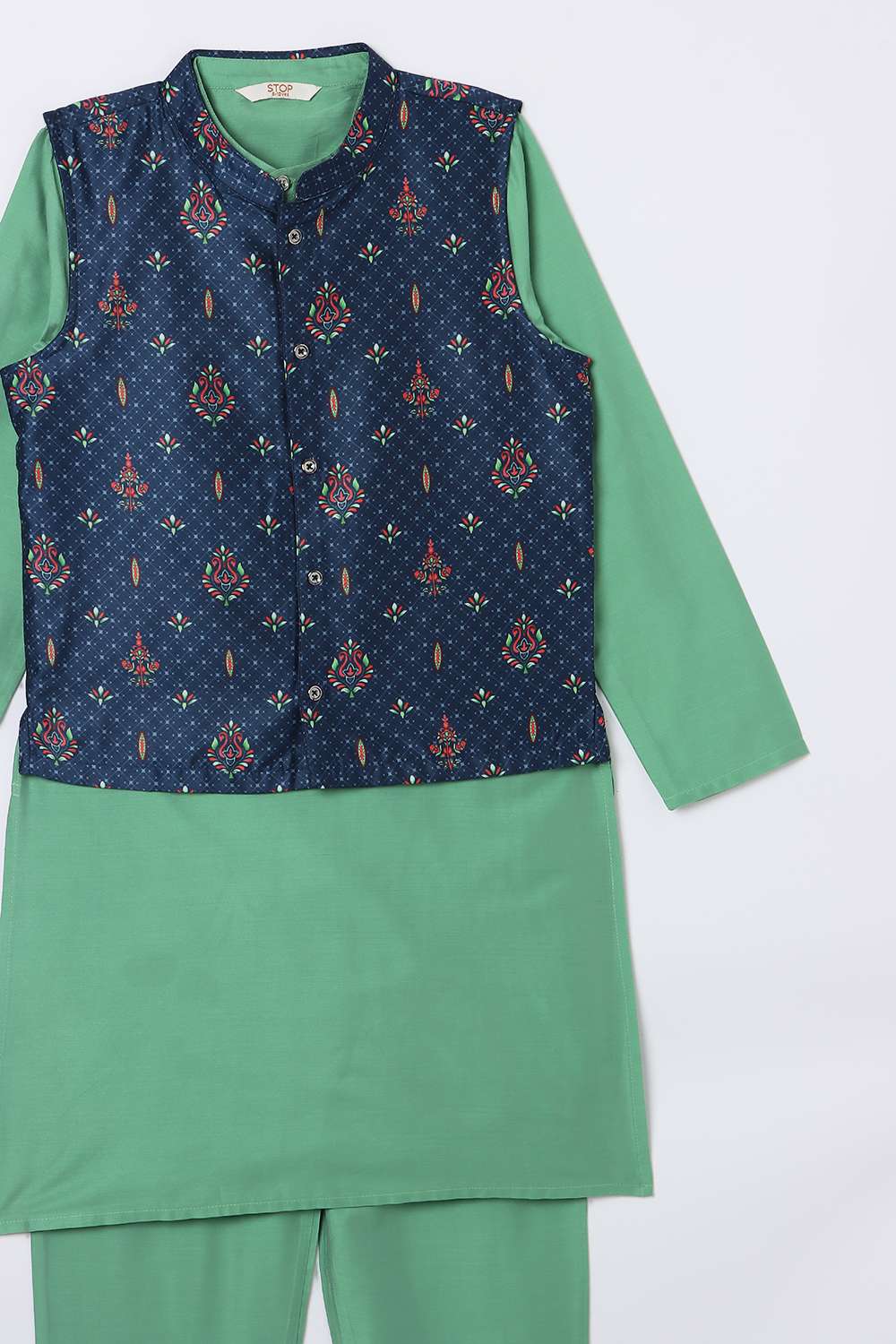Solid-Polyester-Boys-Festive-Wear-Kurta-Set
