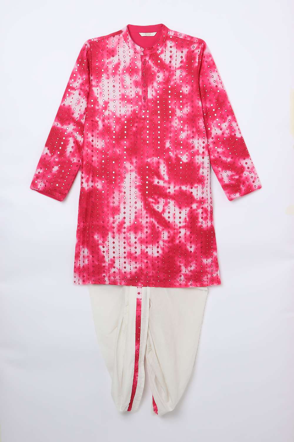 Sequinned-Blended-Fabric-Collared-Boy-s-Kurta-Set