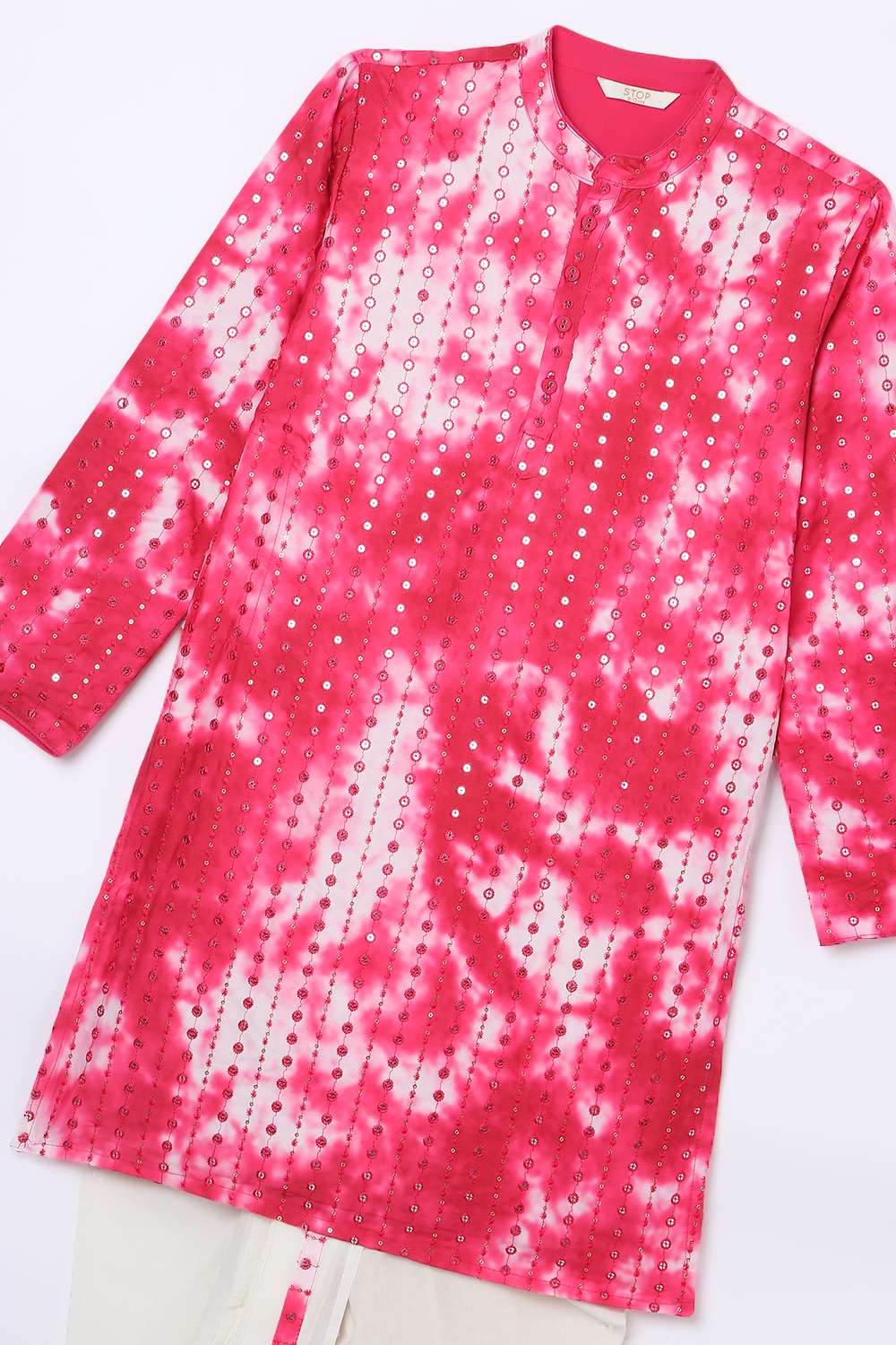 Sequinned-Blended-Fabric-Collared-Boy-s-Kurta-Set