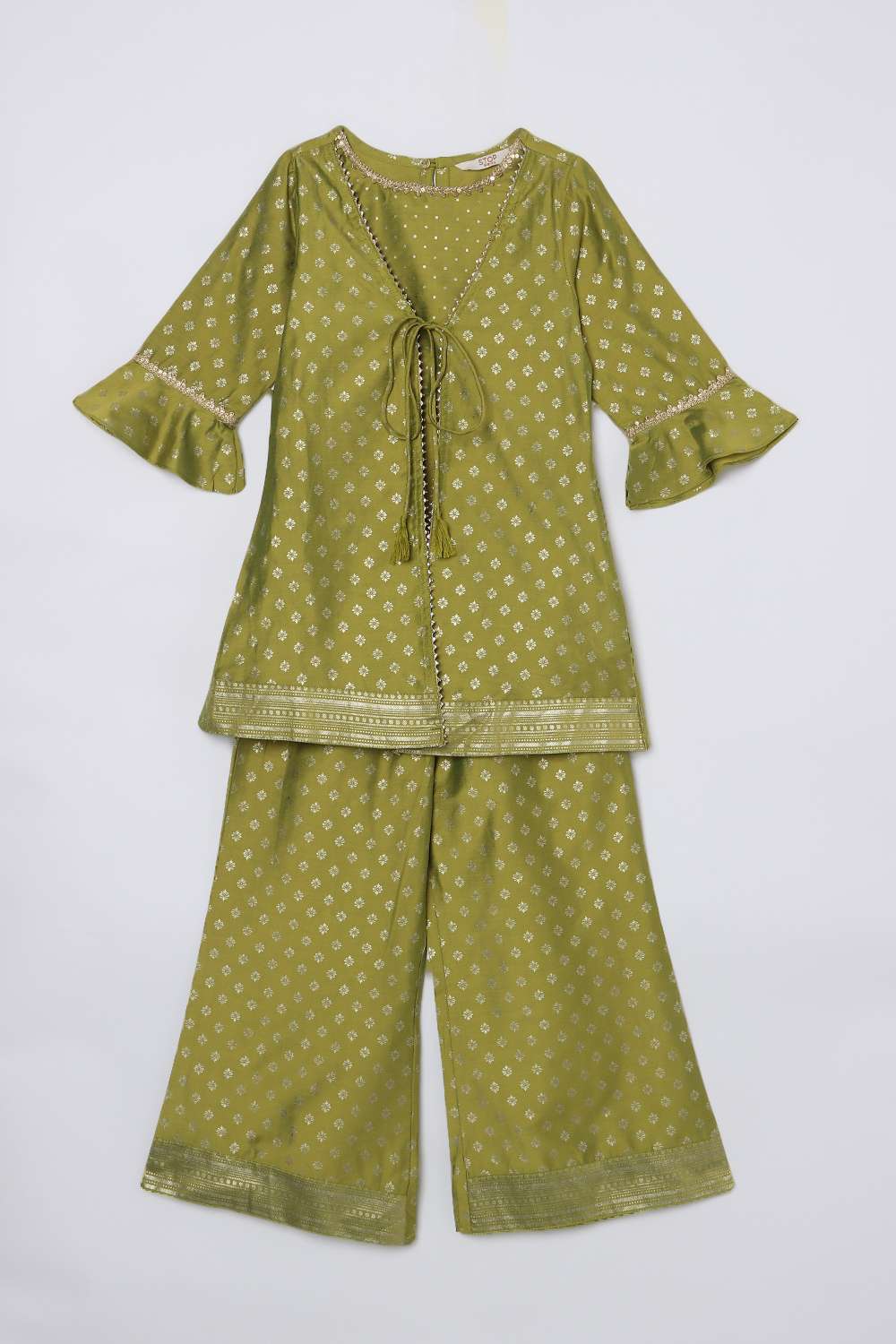 Blended-Fabric-Regular-Fit-Girls-Kurta-Set