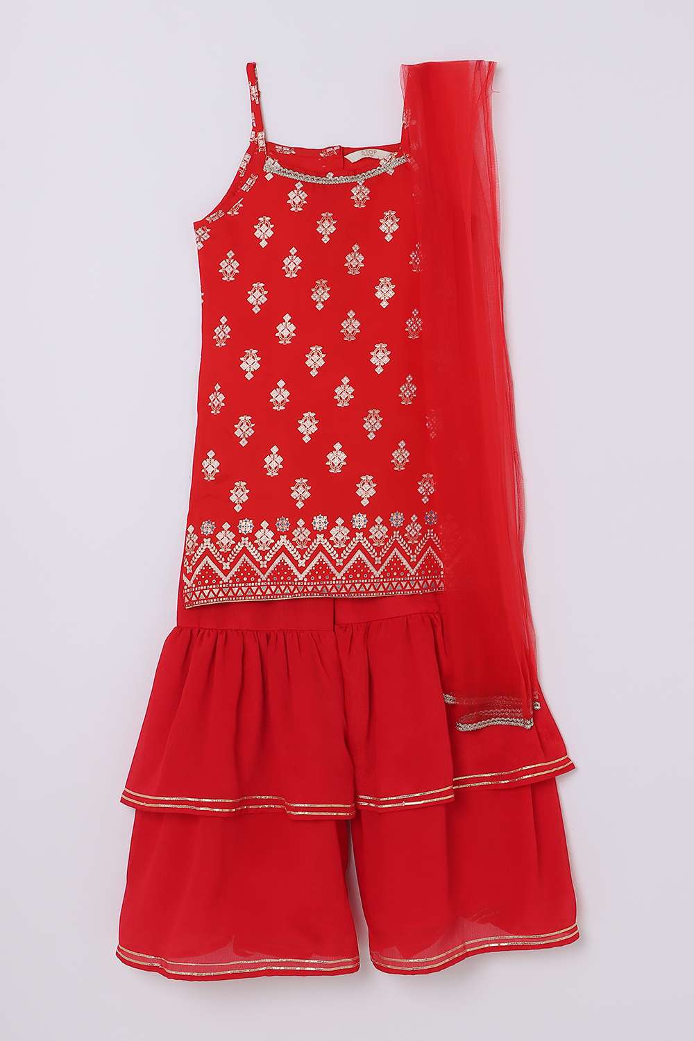 Embroidered-Blended-Fabric-Scoop-Neck-Girls-Kurta-Set