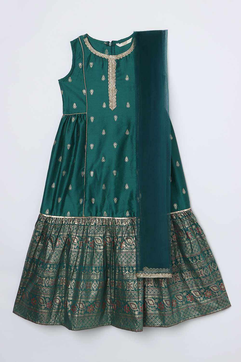 Blended-Fabric-Regular-Fit-Girls-Kurta-Set