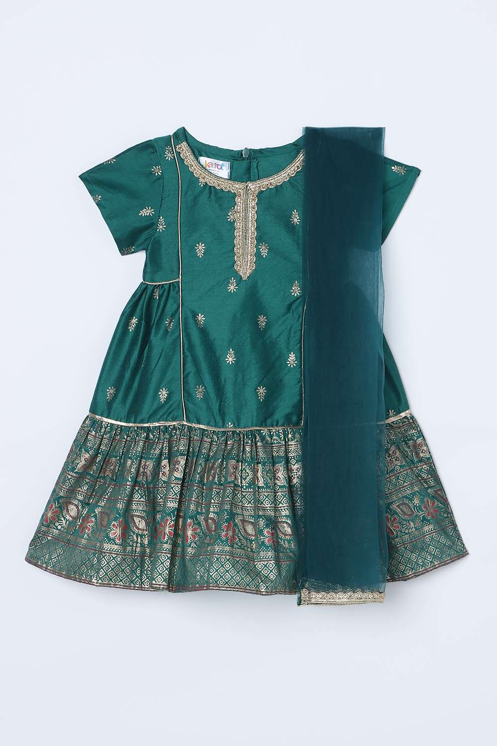 Blended-Fabric-Regular-Fit-Girls-Kurta-Set