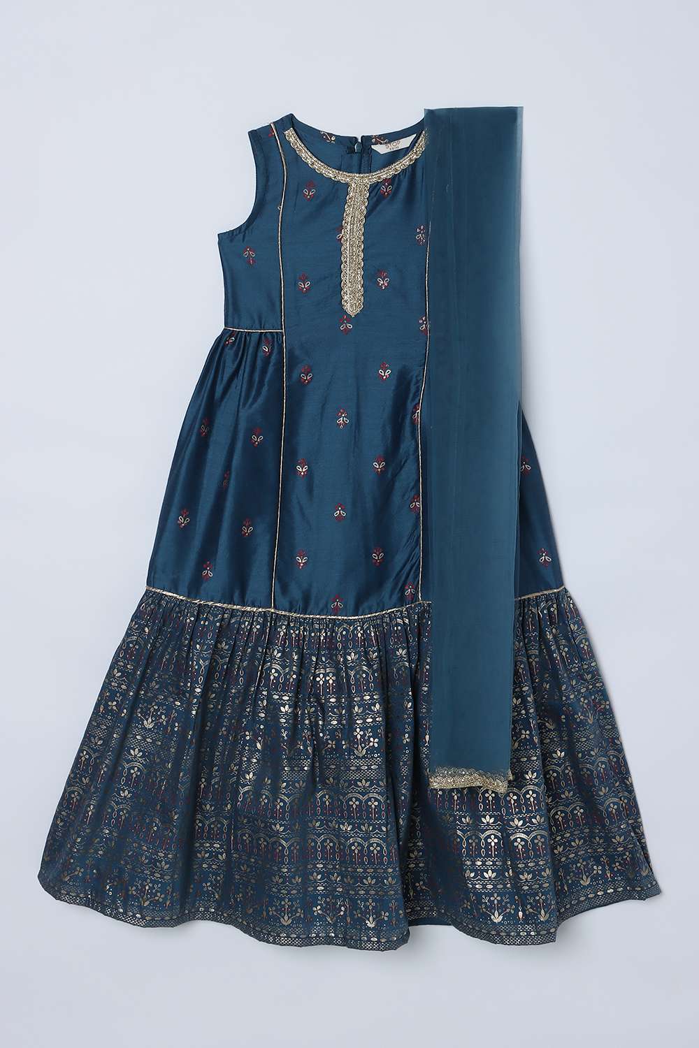 Blended-Fabric-Regular-Fit-Girls-Kurta-Set