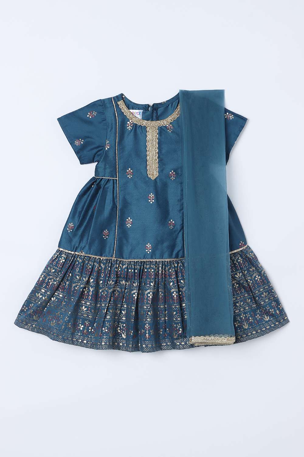 Blended-Fabric-Regular-Fit-Girls-Kurta-Set