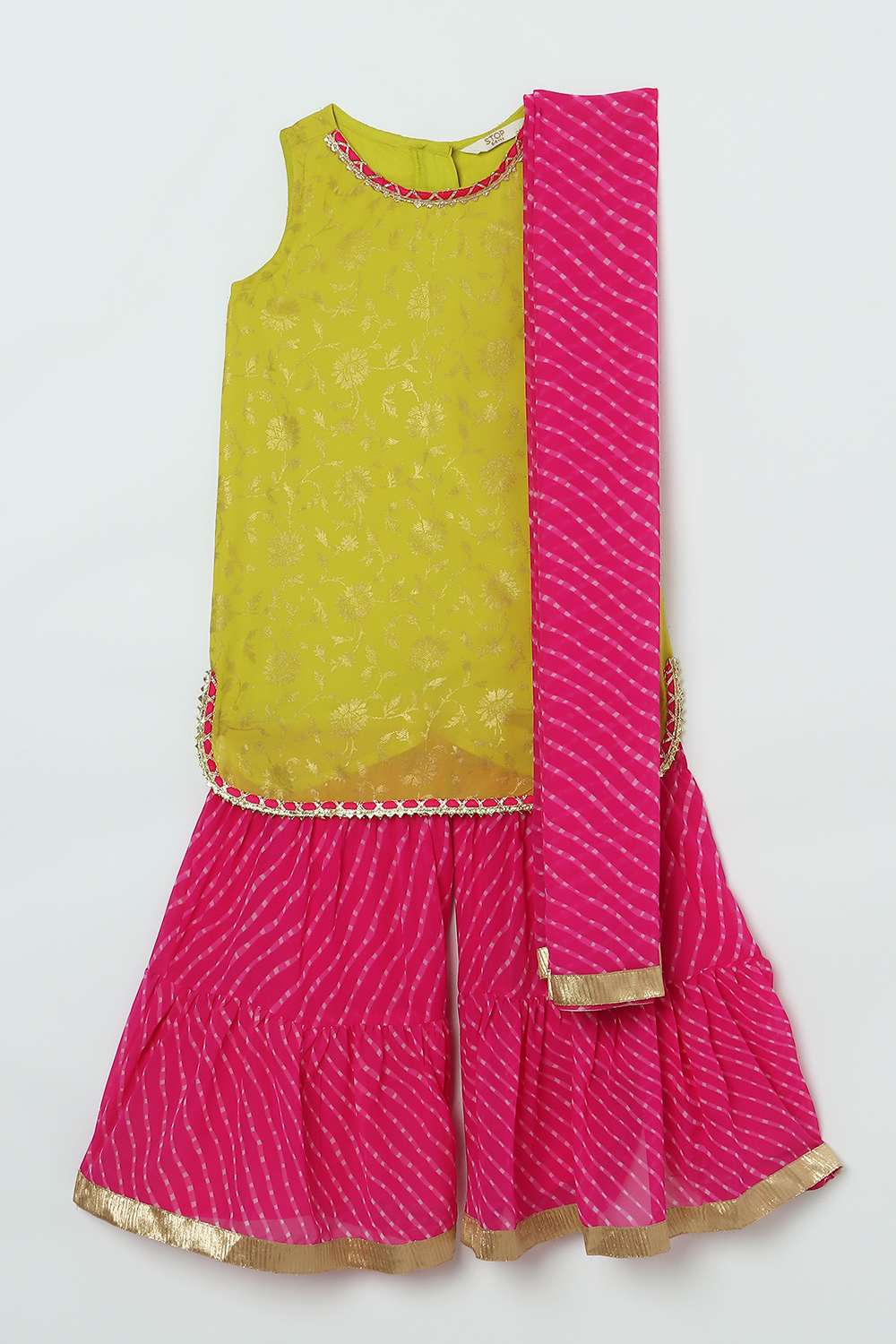 Solid-Blended-Fabric-Girls-Kurta-Set