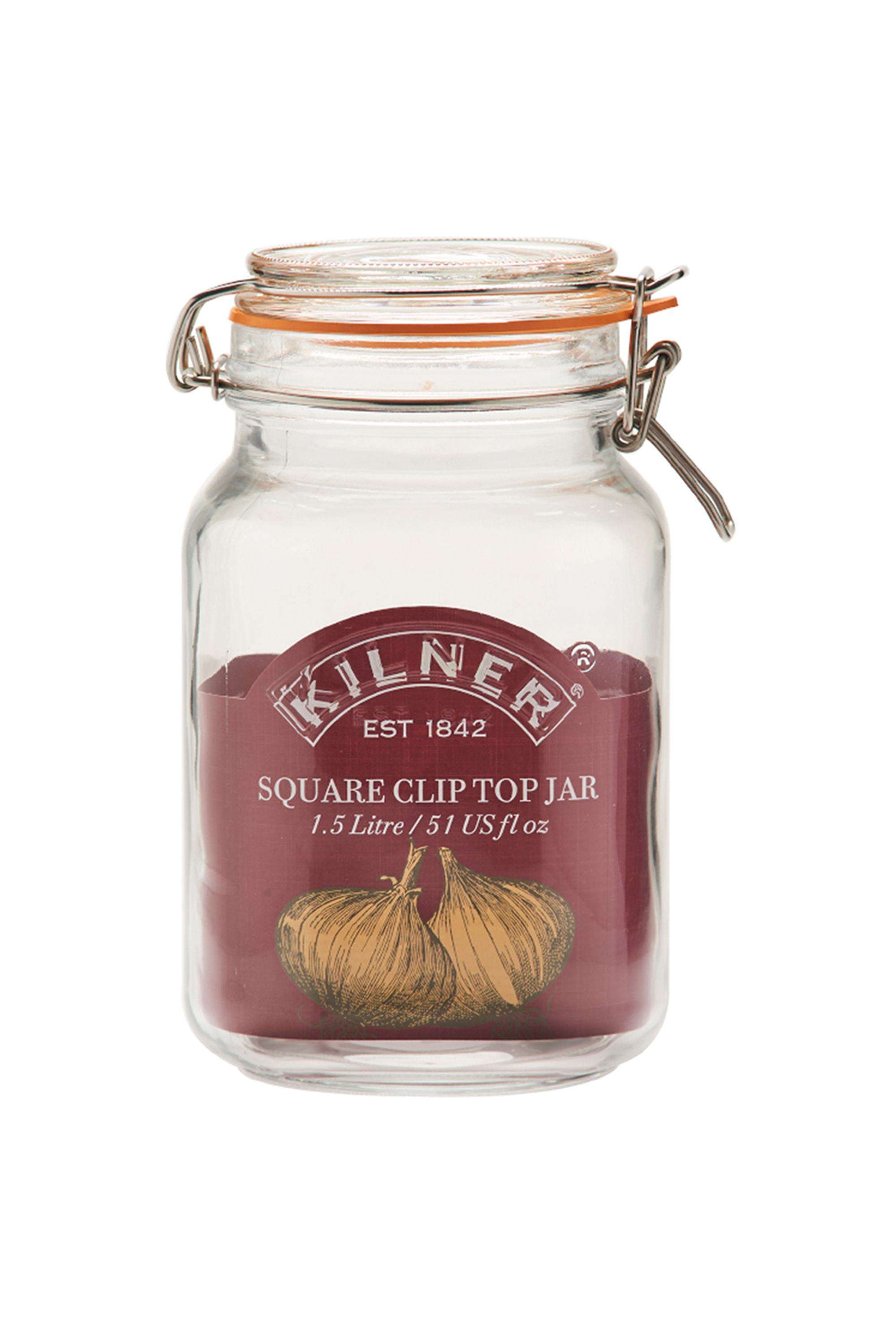 Premium-Borosilicate-Airtight-Square-Wire-Clip-Top-Food-Storage-Container-Jar -1.5-Ltr