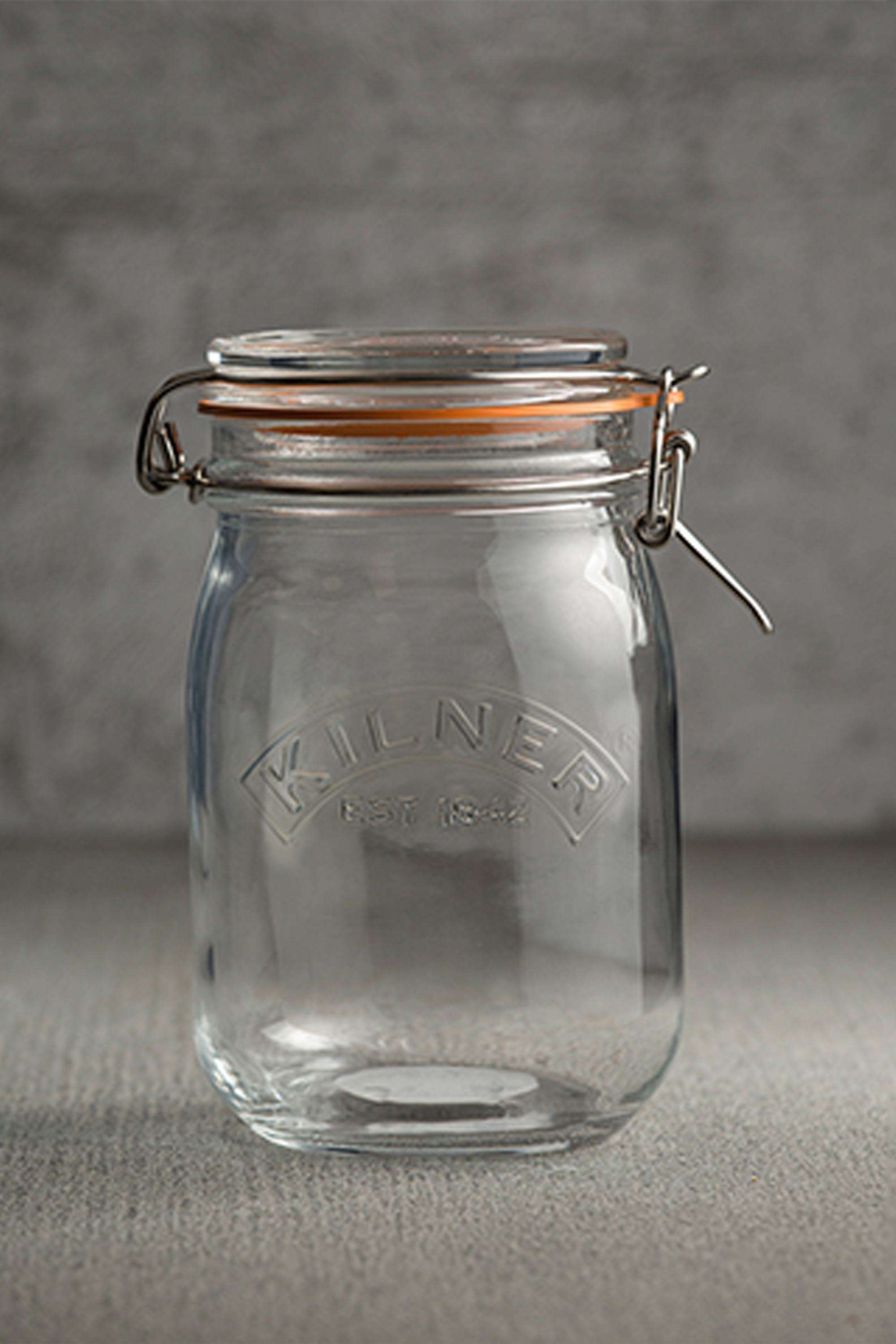 Premium-Round-Airtight-Leakproof-Borosilicate-Glass-Clip-Top-Jar---1-Litre