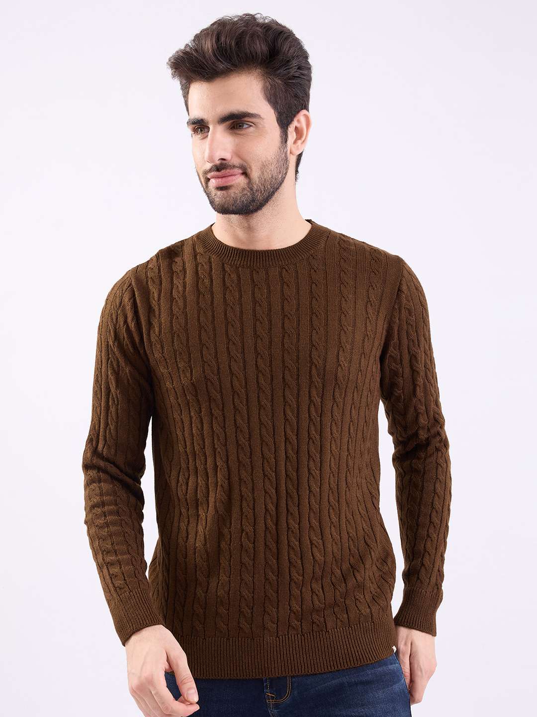 Solid-Cotton-Round-Neck-Men-s-Sweater