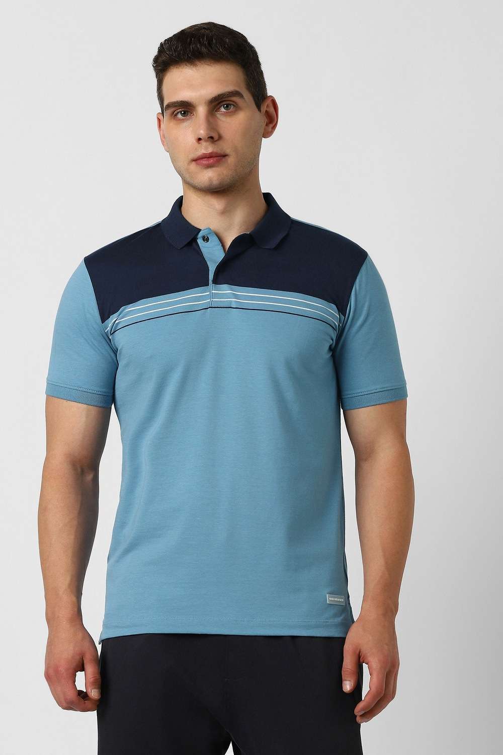 Color-Block-Cotton-Blend-Regular-Fit-Men-Polo-T-Shirt