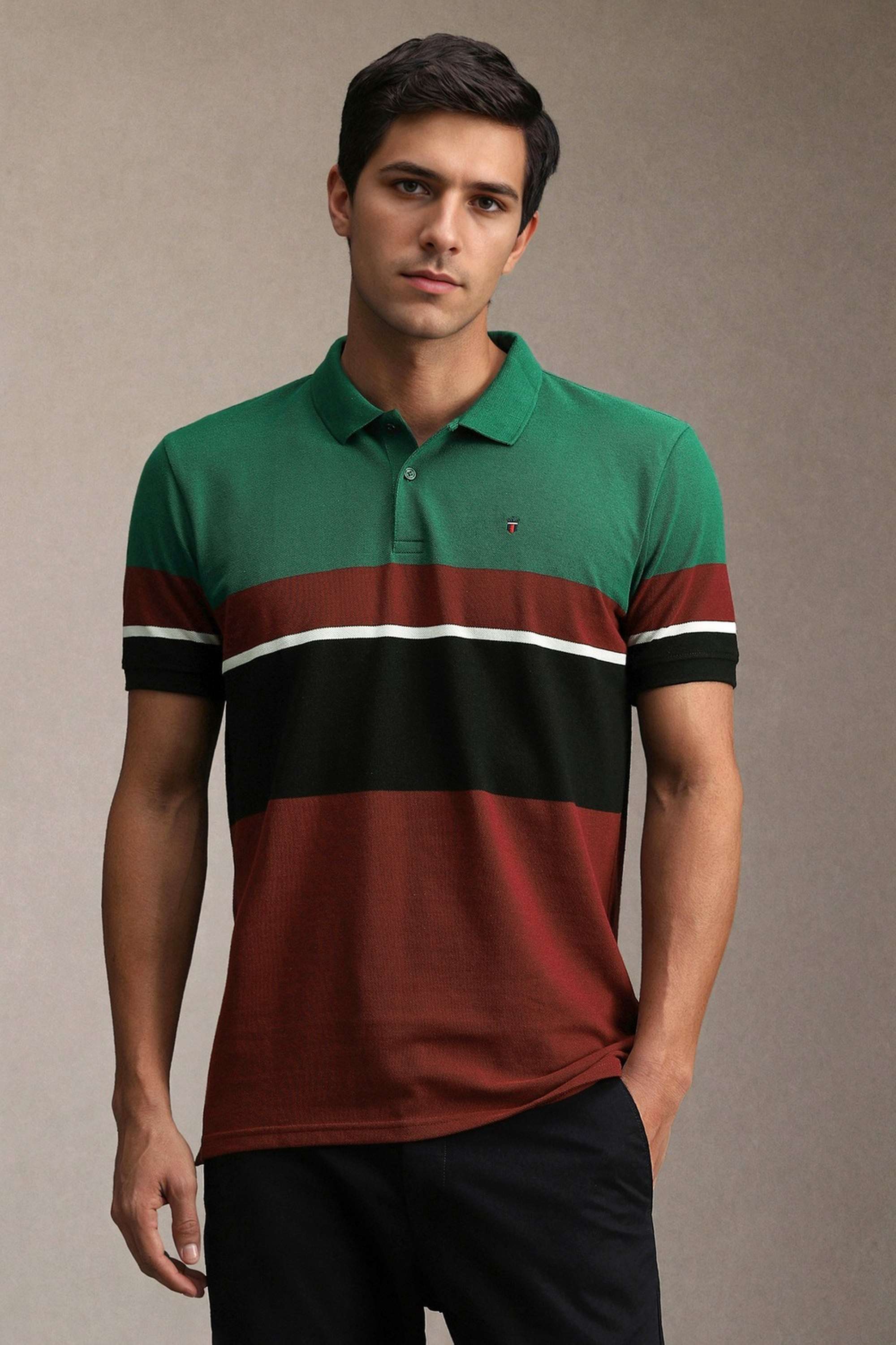 Color-Block-Cotton-Slim-Fit-Men-Polo-T-Shirt