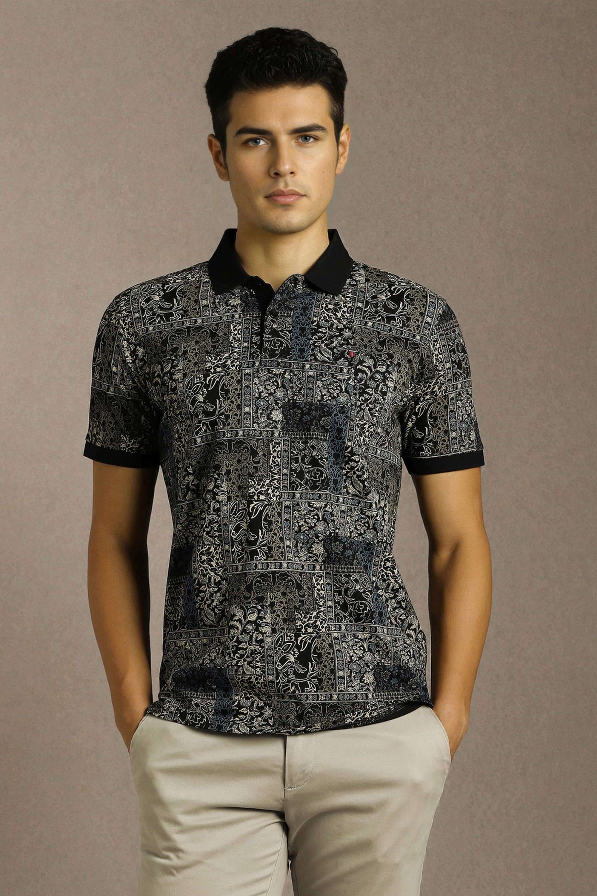 Stripes-Cotton-Blend-Round-Neck-Men-s-T-Shirt