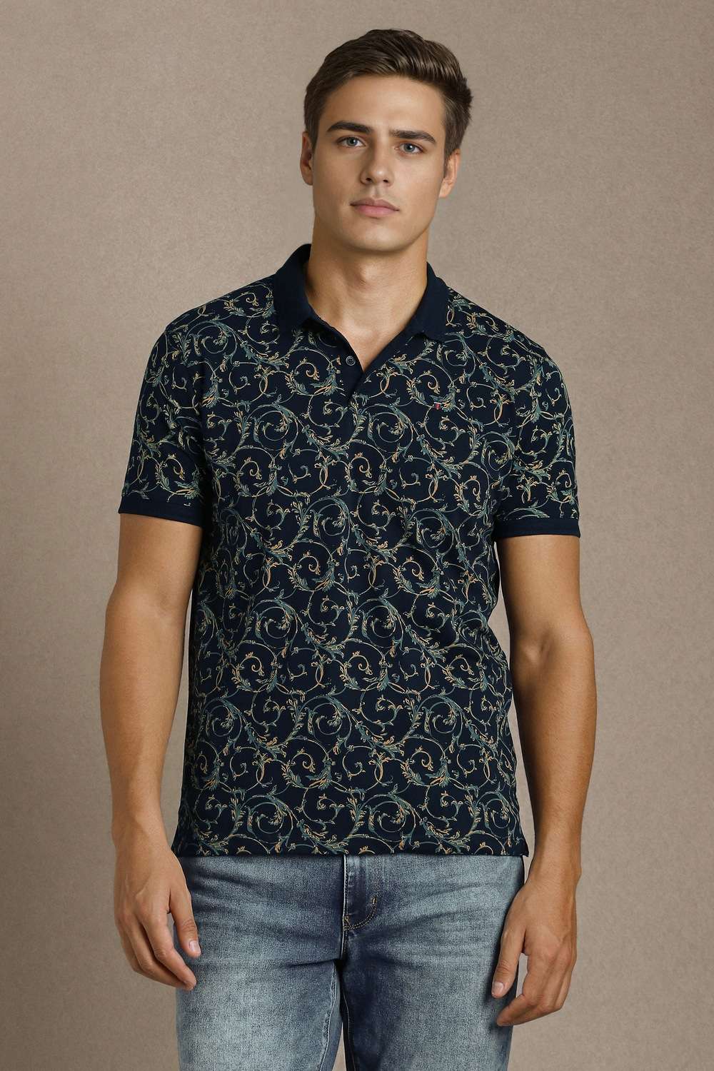 Floral-Cotton-Polo-Men-s-T-Shirt