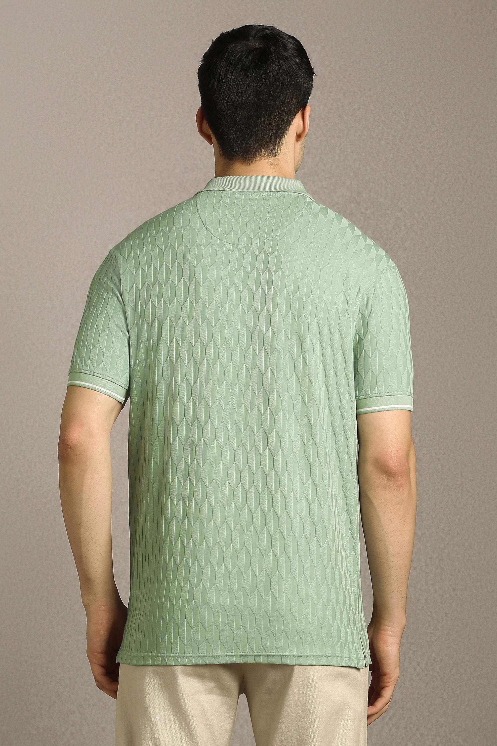 Stripes-Polyester-Cotton-Polo-Men-s-T-Shirt