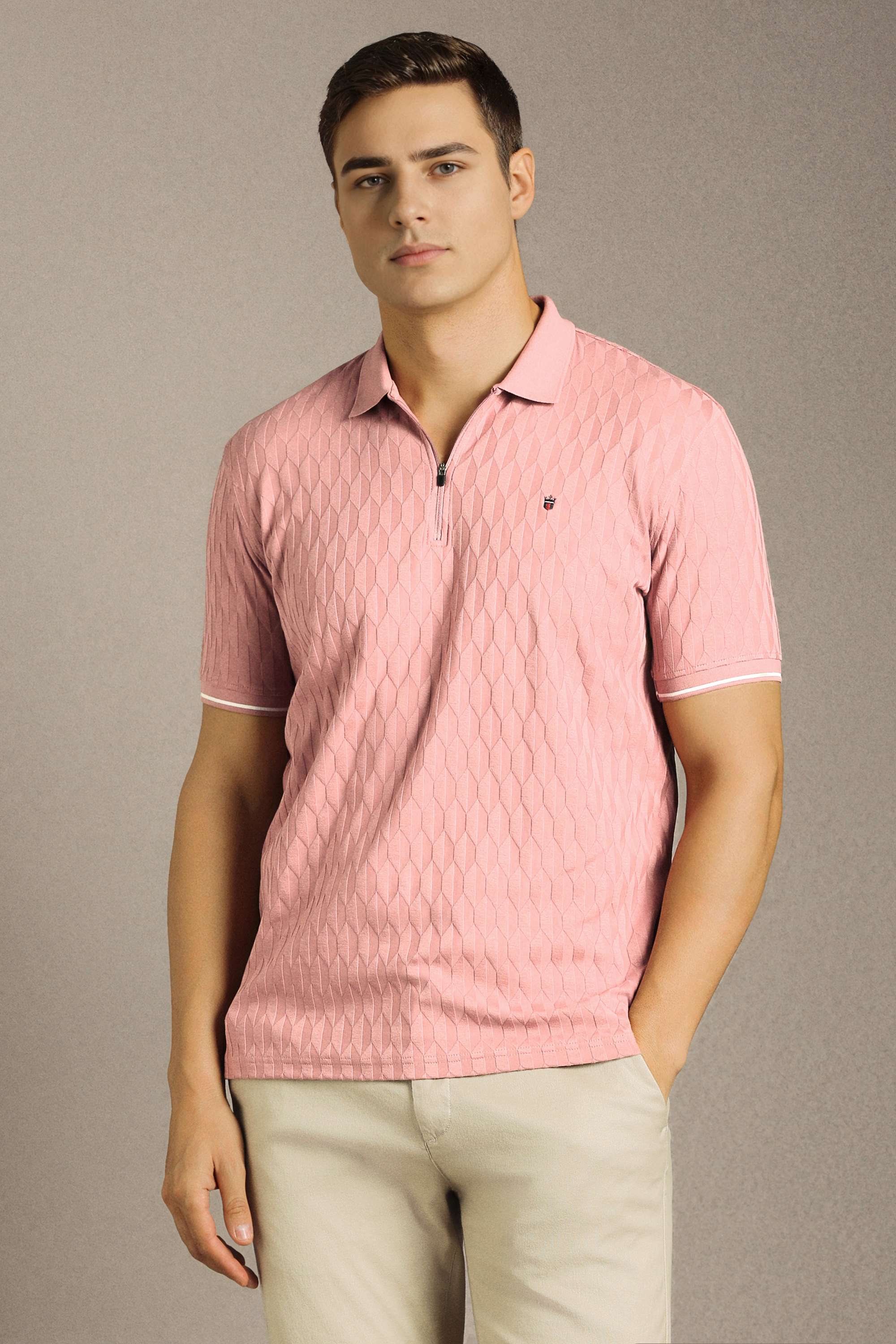 Stripes-Polyester-Blend-Polo-Men-s-T-Shirt