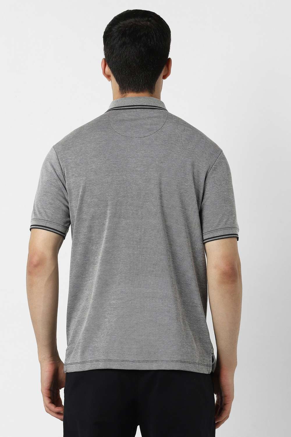 Solid-Blended-Fabric-Polo-Men-s-T-Shirt