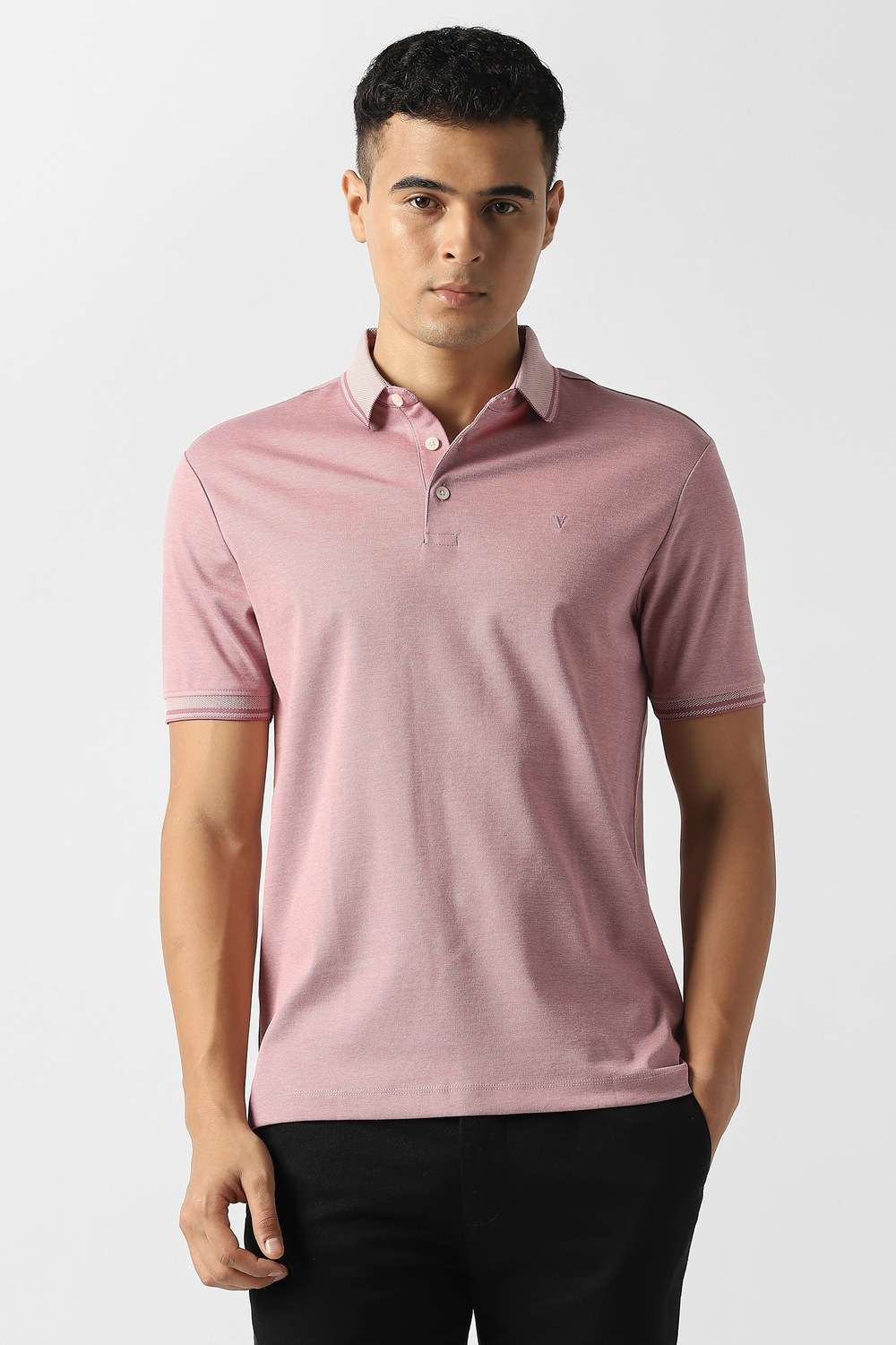 Solid-Blended-Fabric-Polo-Men-s-T-Shirt