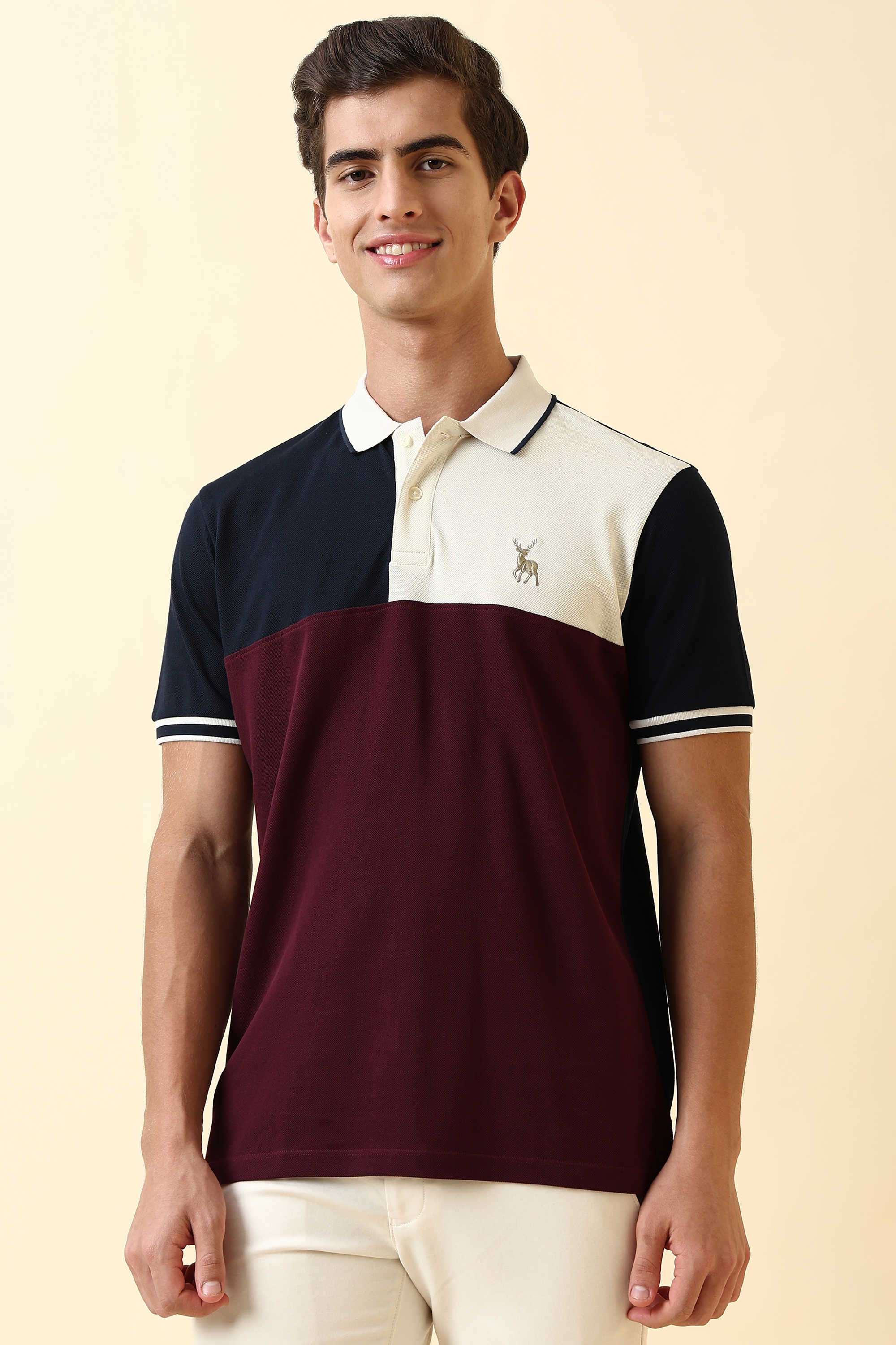 Color-Block-Cotton-Regular-Fit-Men-Polo-T-Shirt