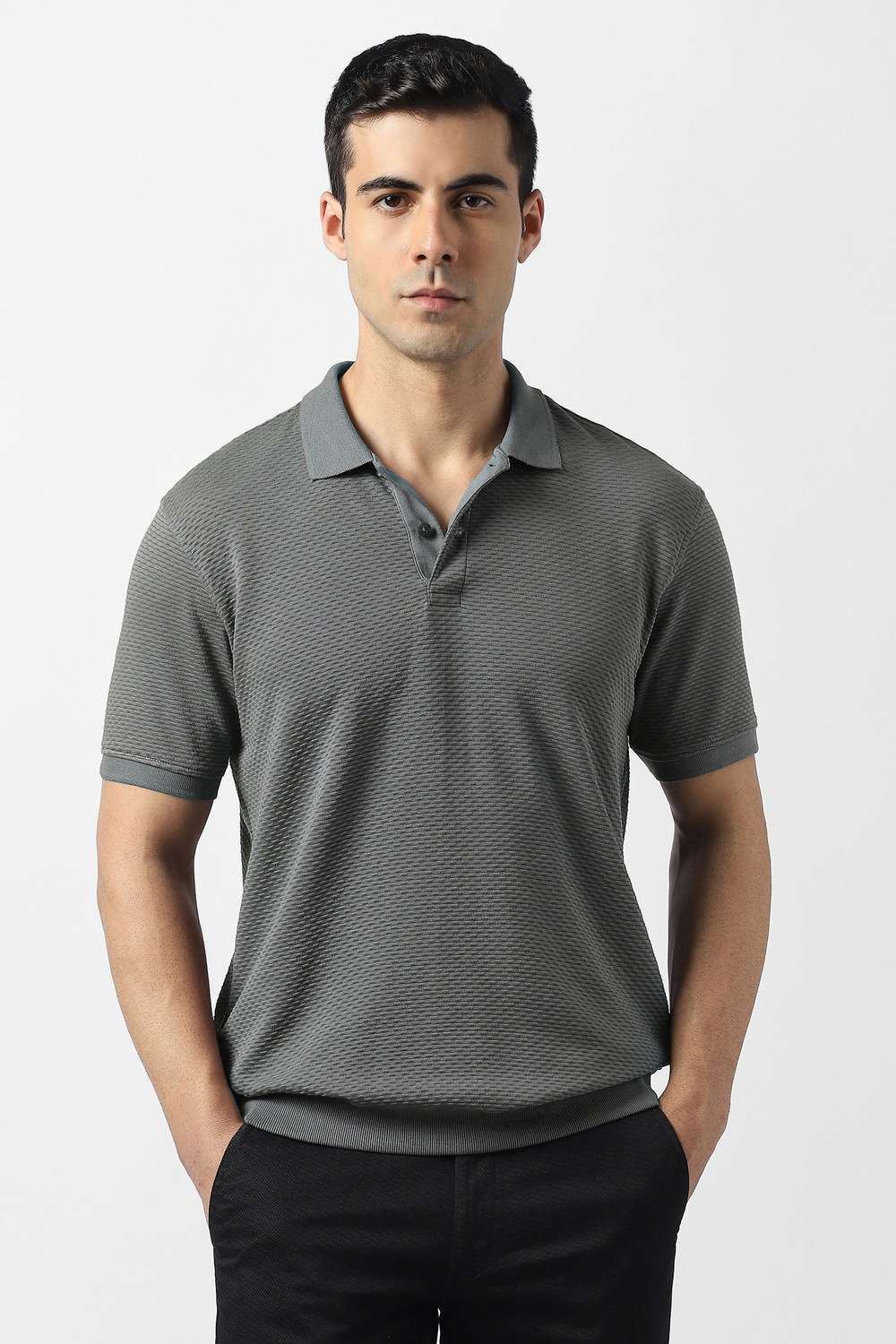 Textured-Polyester-Cotton-Polo-Men-s-T-Shirt