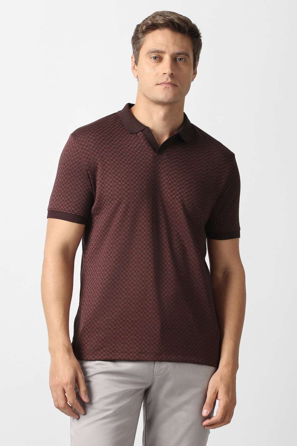 Solid-Cotton-Blend-Polo-Men-s-T-Shirt