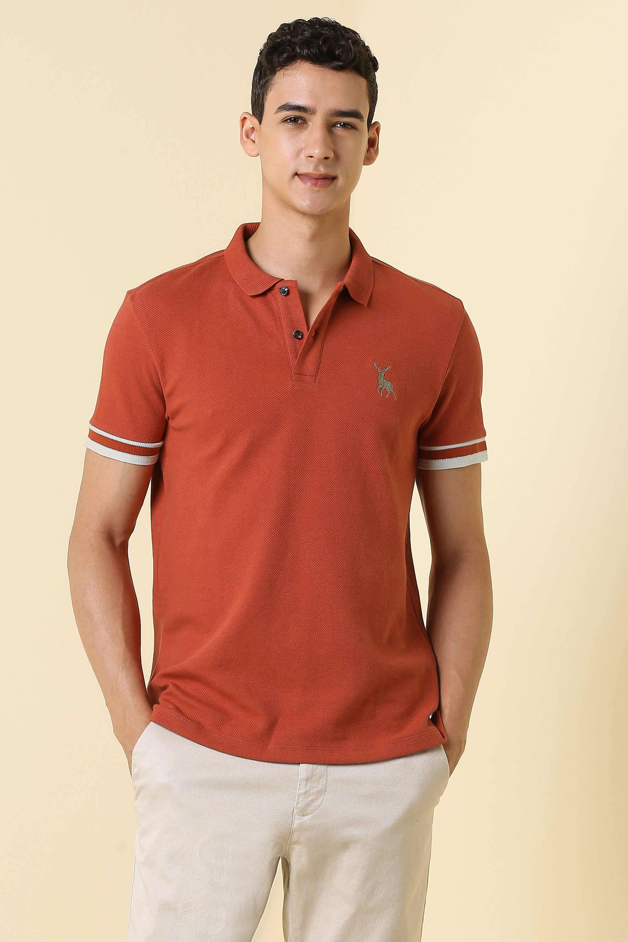 Solid-Polyester-Cotton-Polo-Men-s-T-Shirt
