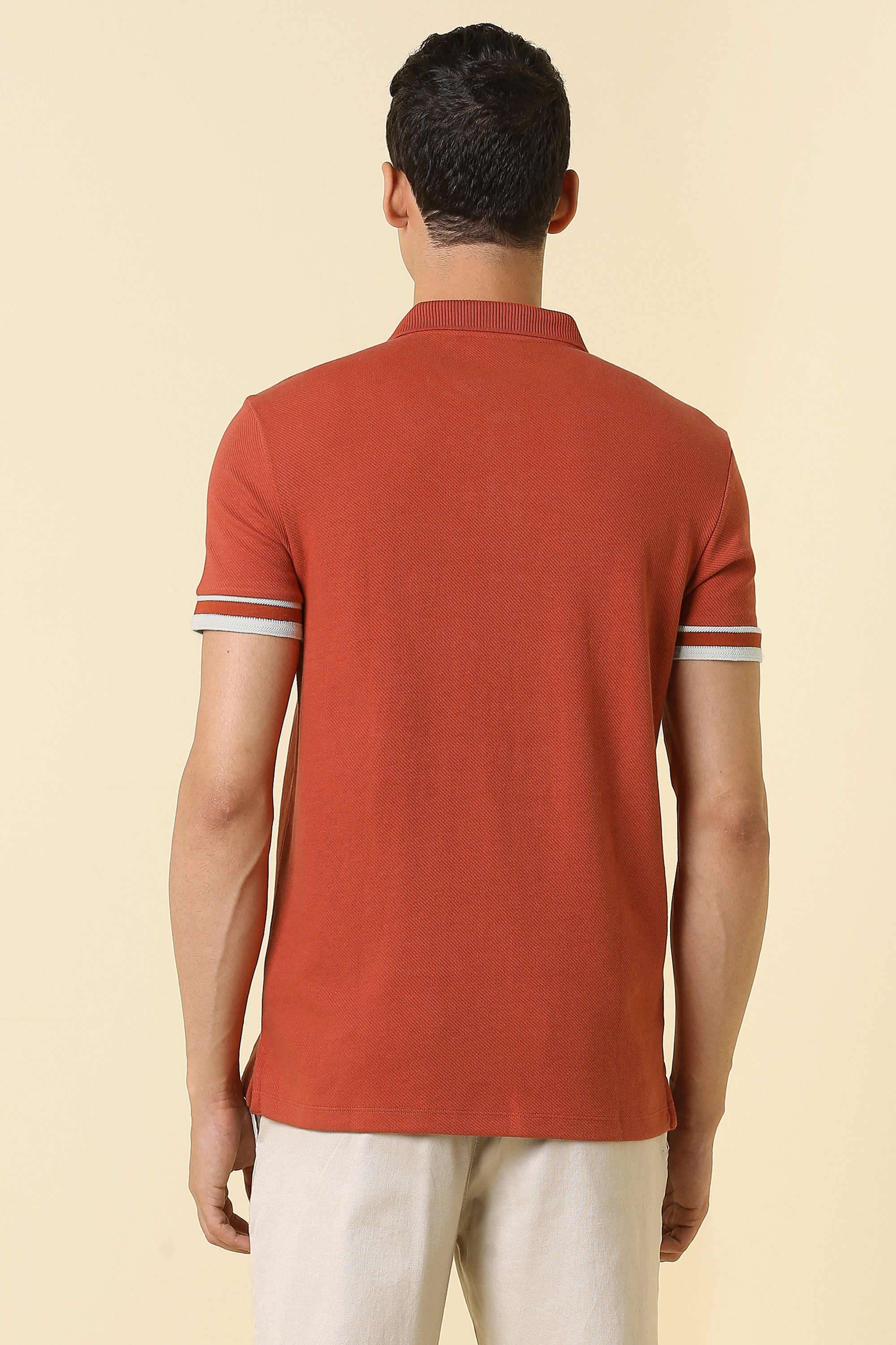 Solid-Blended-Fabric-Regular-Fit-Men-Polo-T-Shirt