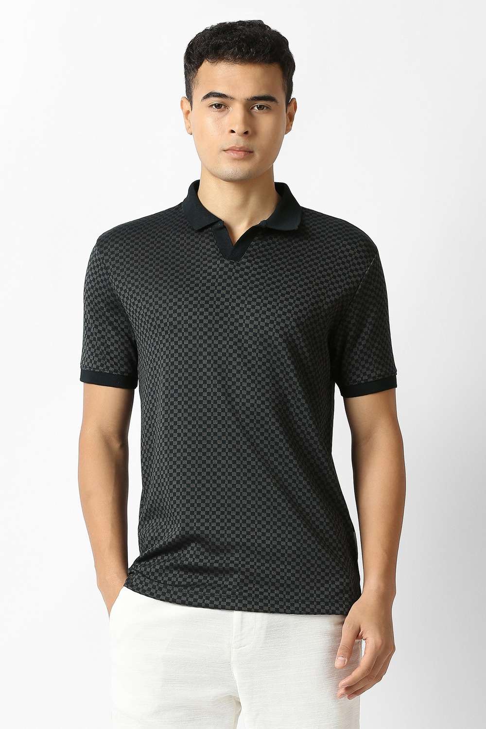 Solid-Polyester-Blend-Polo-Men-s-T-Shirt