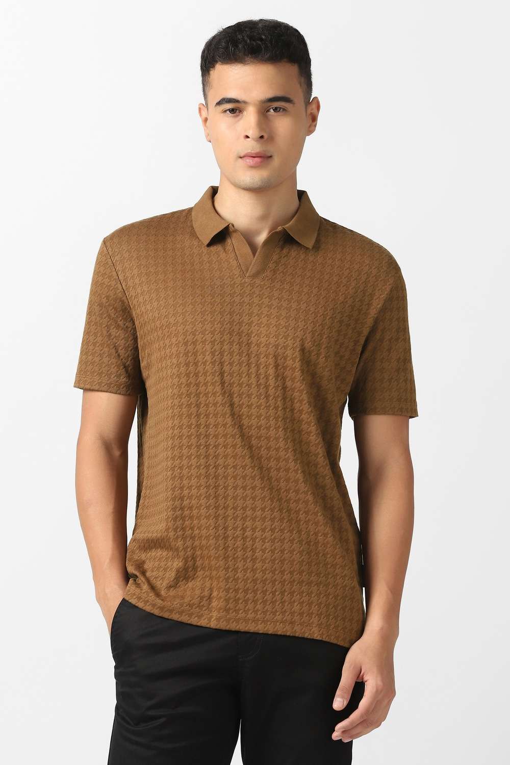 Solid-Blended-Fabric-Polo-Men-s-T-Shirt