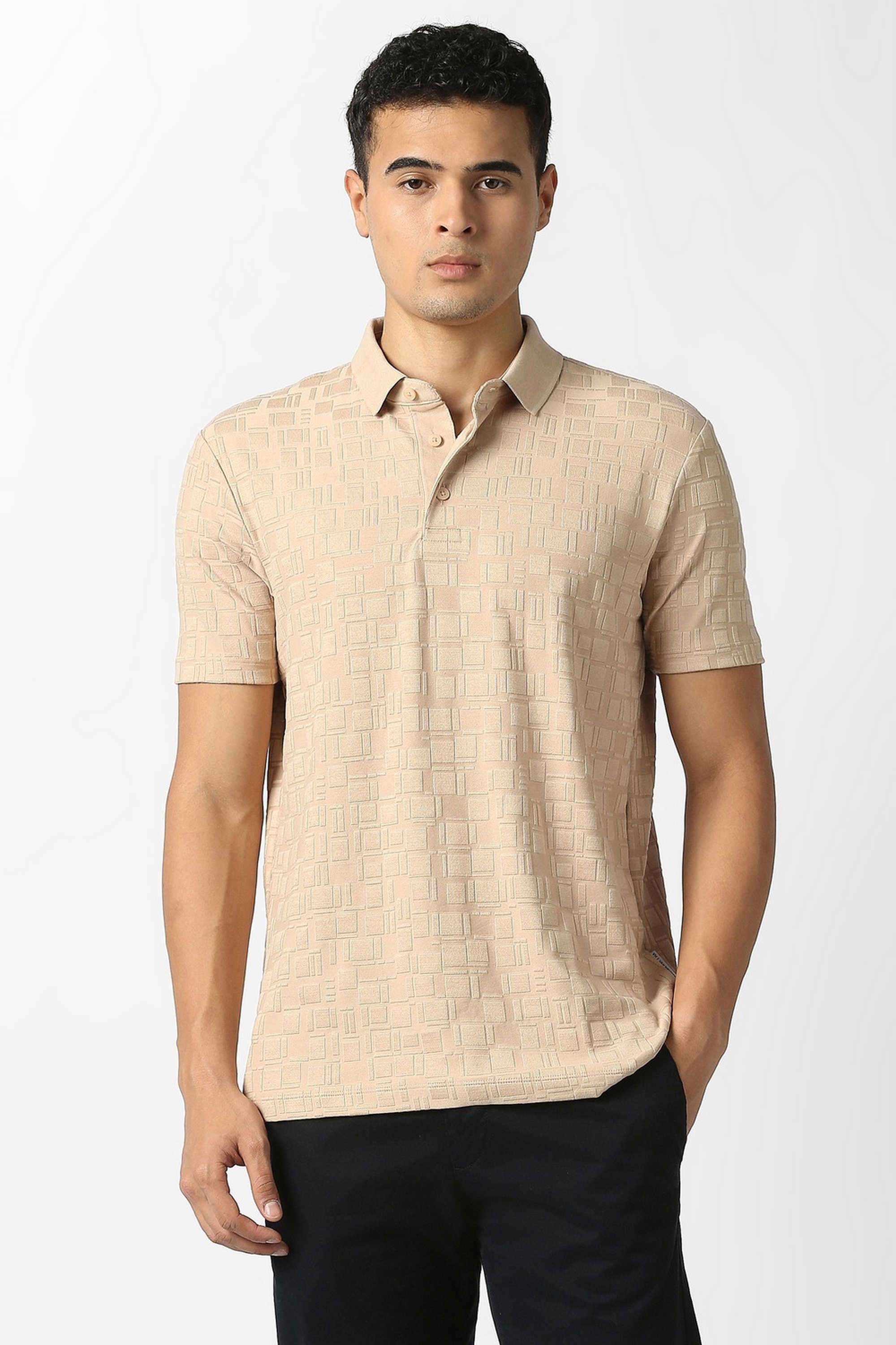 Textured-Poly-Cotton-Regular-Fit-Men-Polo-T-Shirt