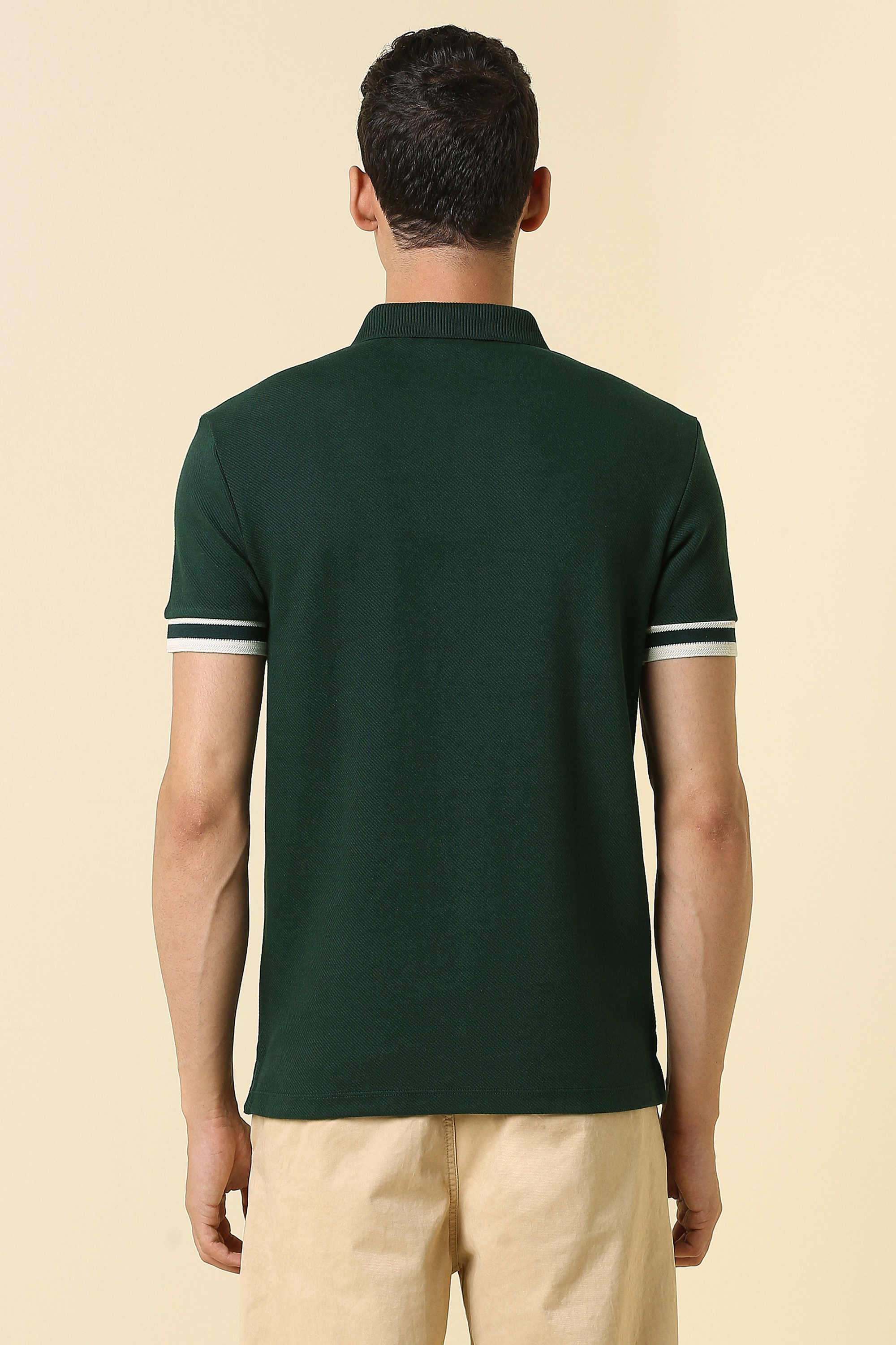 Solid-Blended-Fabric-Regular-Fit-Men-Polo-T-Shirt